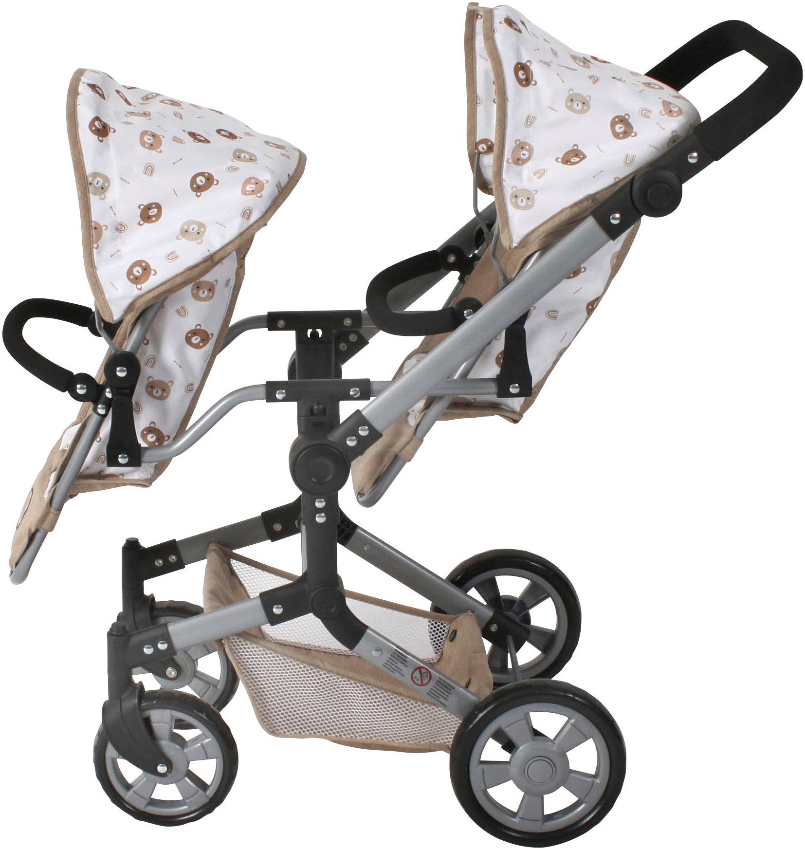 CHIC2000 Puppen-Zwillingsbuggy Linus Duo, mit zwei abnehmbaren, bis in Liegeposition verstellbaren Sportsitzen