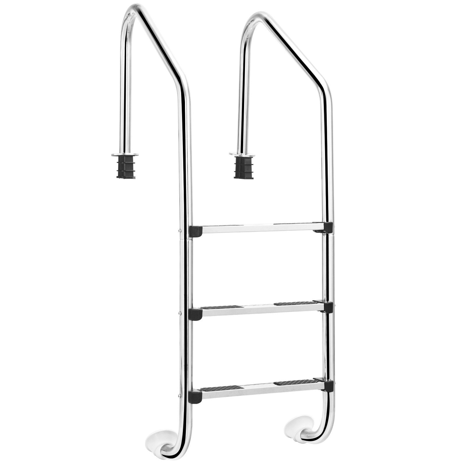 COSTWAY Poolleiter 3 stufig, aus Edelstahl, 147 cm Höhe