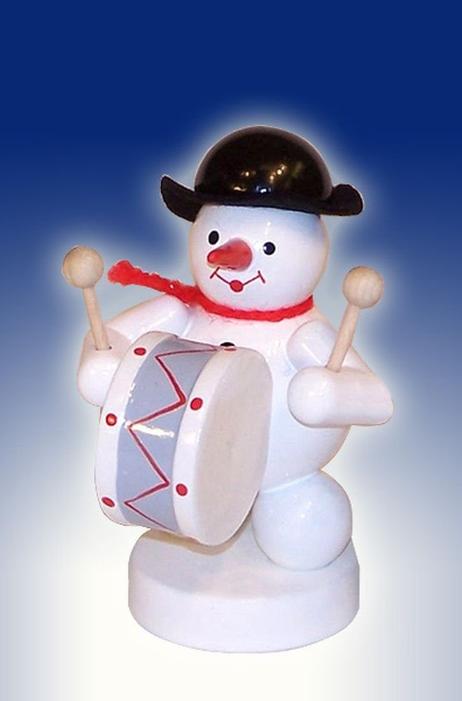 Sammelfigur Weihnachtsdekoration Schneemann mit Pauke Höhe 8cm NEU