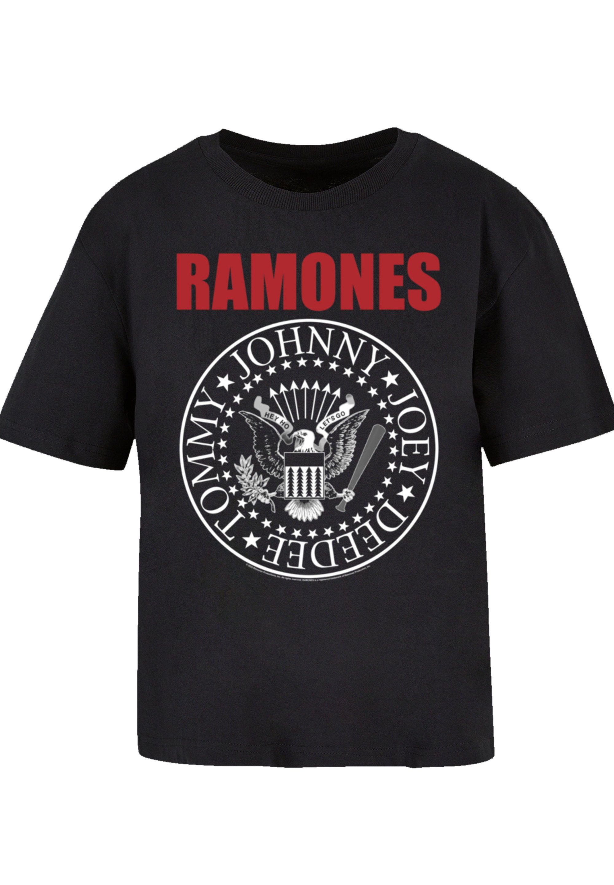 Qualität, Seal T-Shirt F4NT4STIC Rock-Musik Band, Musik Band Red Ramones Rock Premium Text