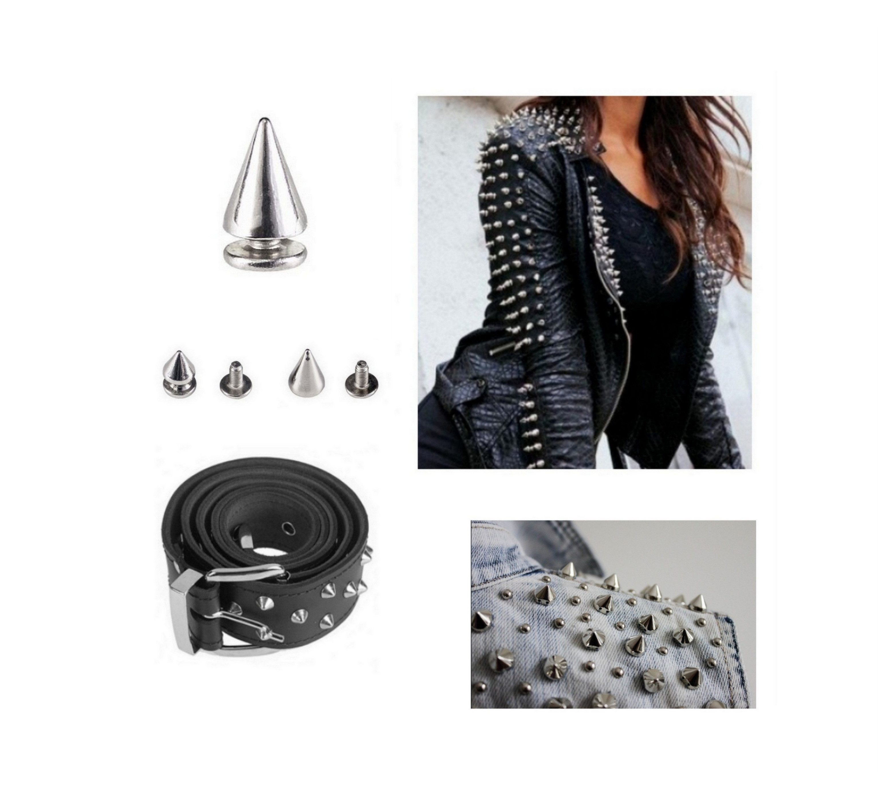 PaulZdrada Niete Gothic Schraubnieten für Kleidung, (Die Spikes bestehen aus einem dekorativen Kegel und einer Schraube., 50 Stück)