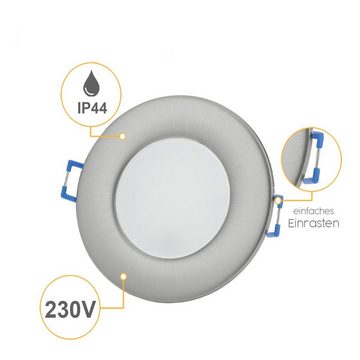 Sweet LED LED Einbaustrahler spots Bad IP44 badezimmer 3000K 6,5W 5 stück, LED fest integriert, 3000K - warmweiß, Deckenspots, Deckenstrahler,Einbauleuchten