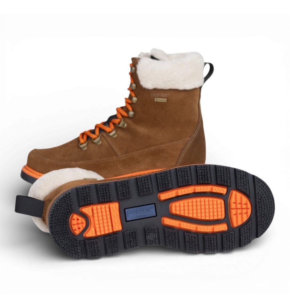 Pomar PÄIVI GTX (Suedeleder, wasserdicht, Lammfell gefüttert) braun Damen Winterstiefel