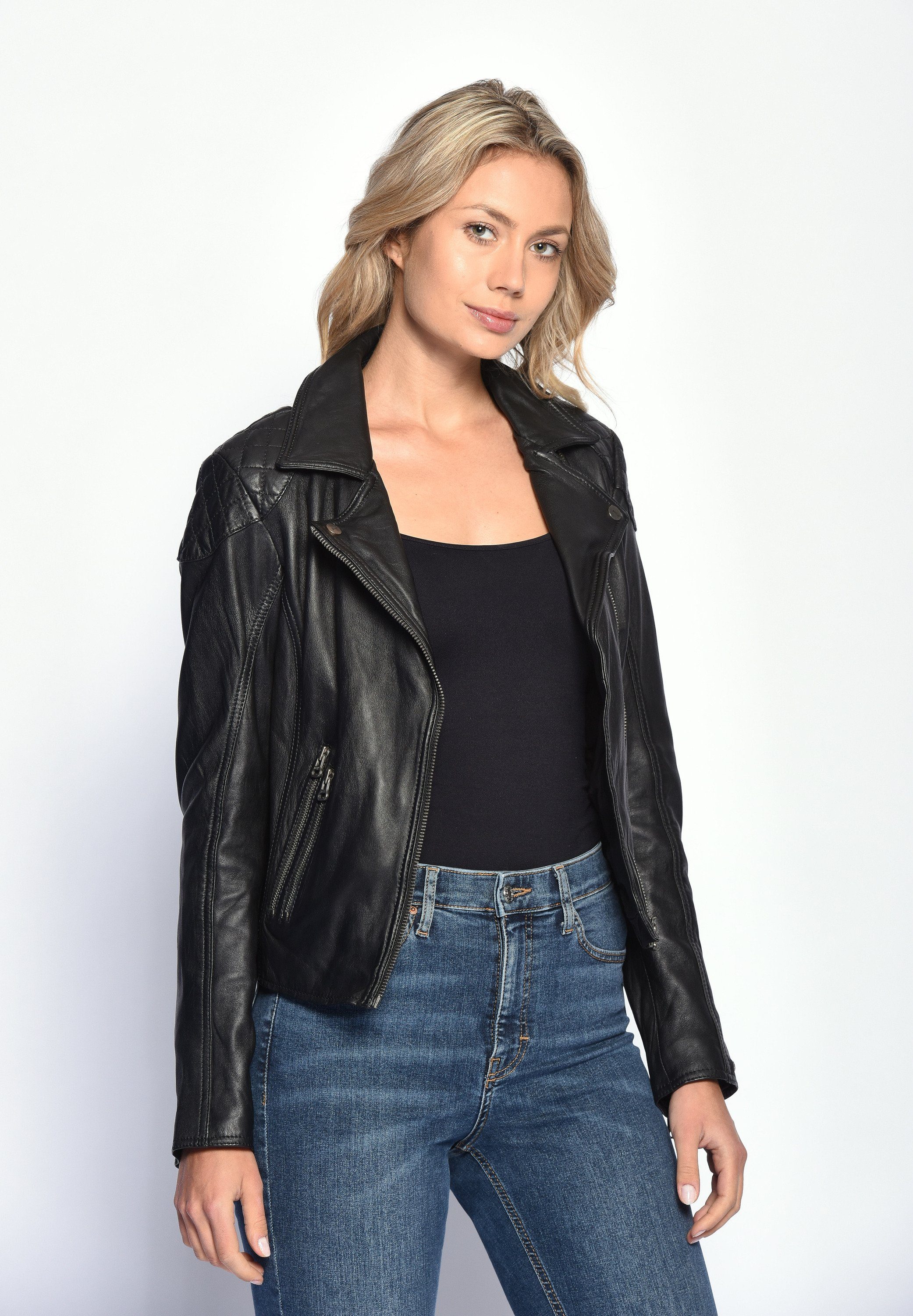 black Ibiza Maze Lederjacke