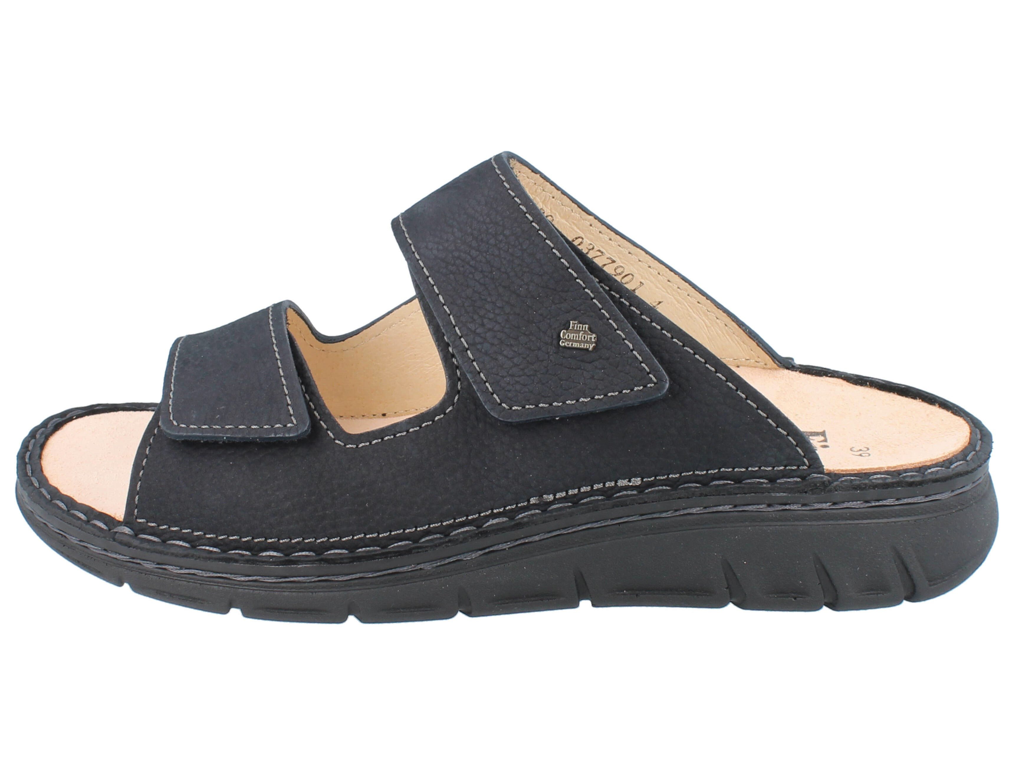 Finn Comfort FINN COMFORT Rab Herren Pantolette blau Nubukleder - Größe: 42 Hausschuh Wechselfußbett