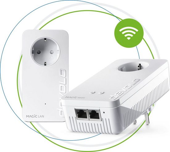 DEVOLO »Magic 2 WiFi ac Next Starterkit (2400Mbit, Powerline+WLAN, 3x LAN, Mesh)« Netzwerk-Adapter zu RJ-45 (Ethernet)