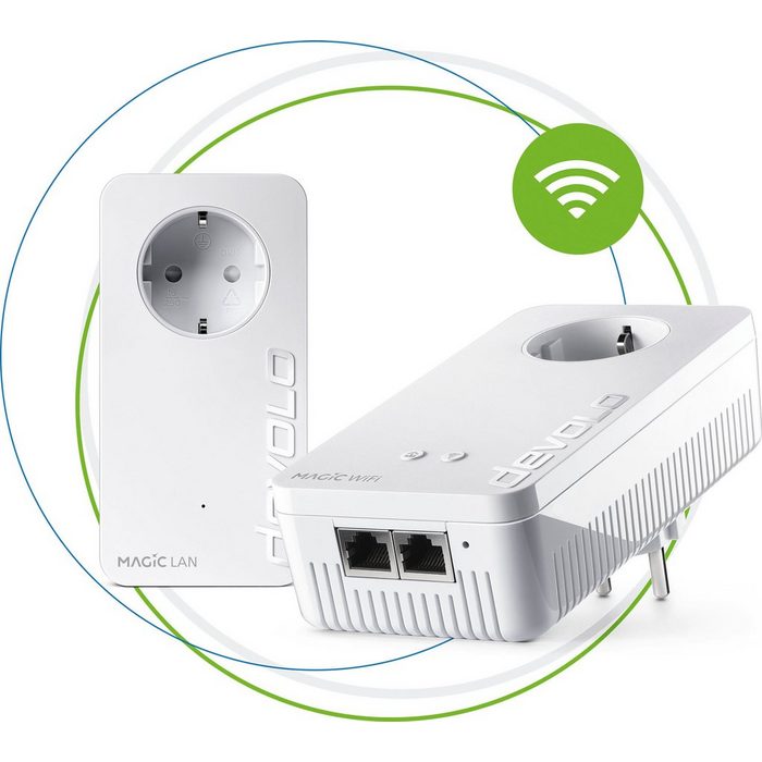 DEVOLO Magic 2 WiFi ac Next Starterkit (2400Mbit 3x LAN Mesh) Netzwerk-Adapter zu RJ-45 (Ethernet)
