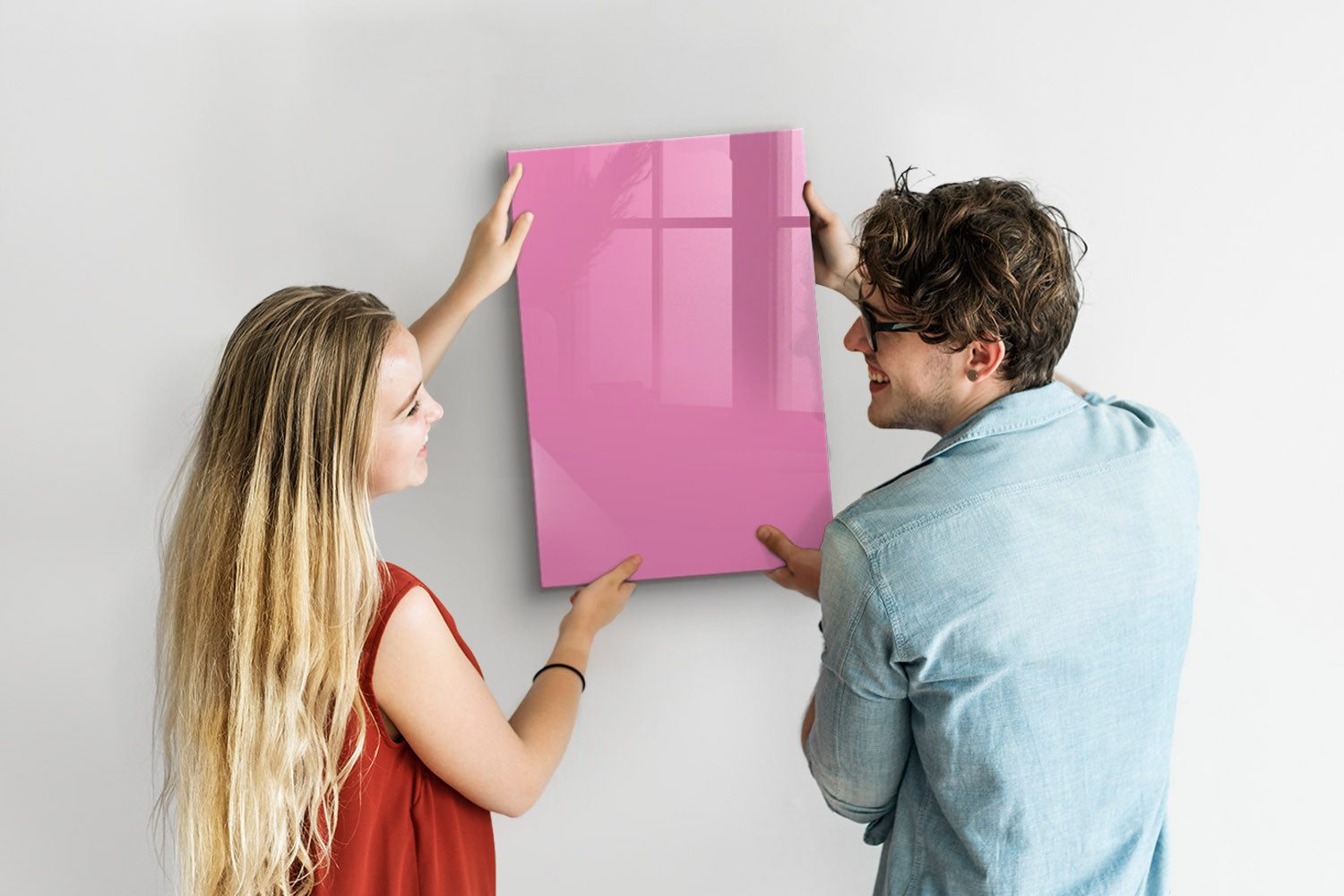 Tulup Magnettafel Memoboard aus Glas Notiztafel mit 5 Magneten, Marker und Schwamm