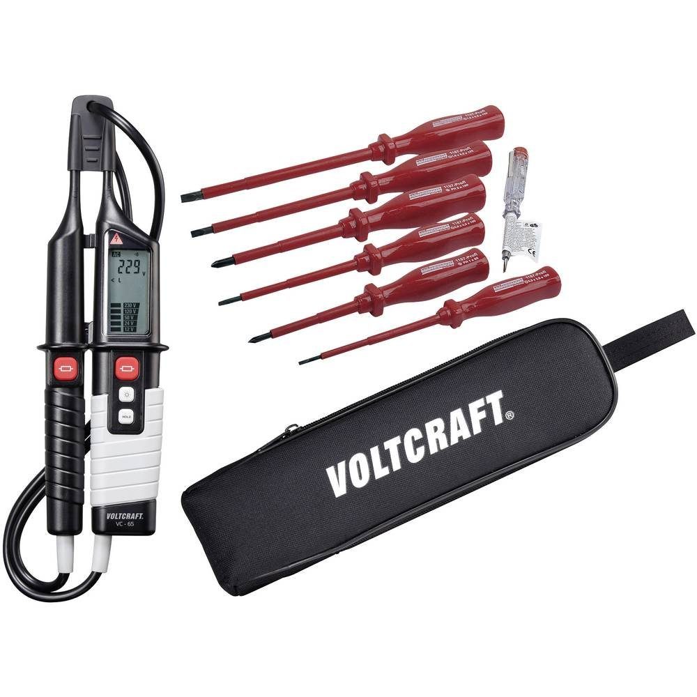 VOLTCRAFT Spannungsprüfer Zweipoliger Spannungsprüfer + VDE Schraubendreher-Set VC 65