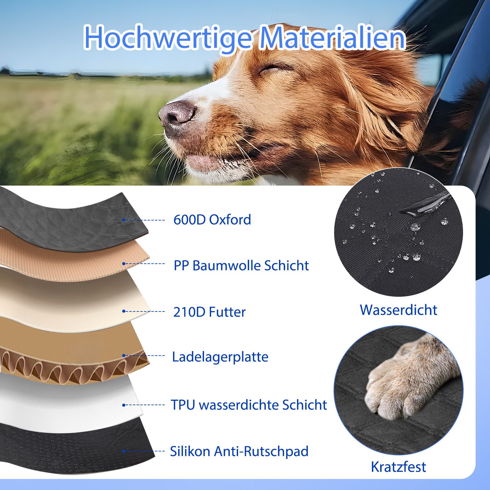 nobleza Tier-Autoschondecke Hundedecke Auto Rückbank Verbreitert Hundesitz Auto Rückbank