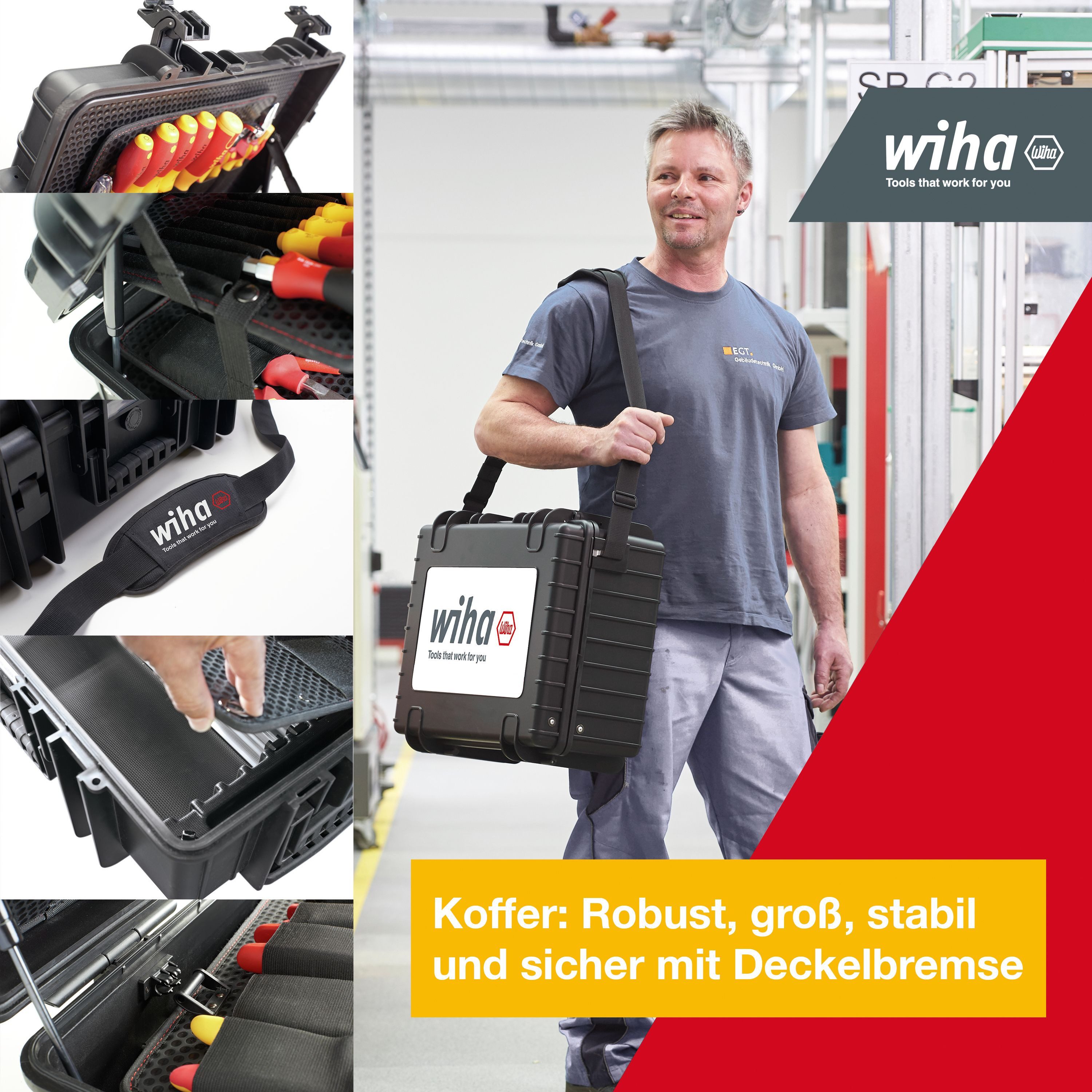 Thumbnail - Wiha Werkzeugkoffer (40523) - 83 tlg., 81-tlg., gemischt, in Werkzeugkoffer