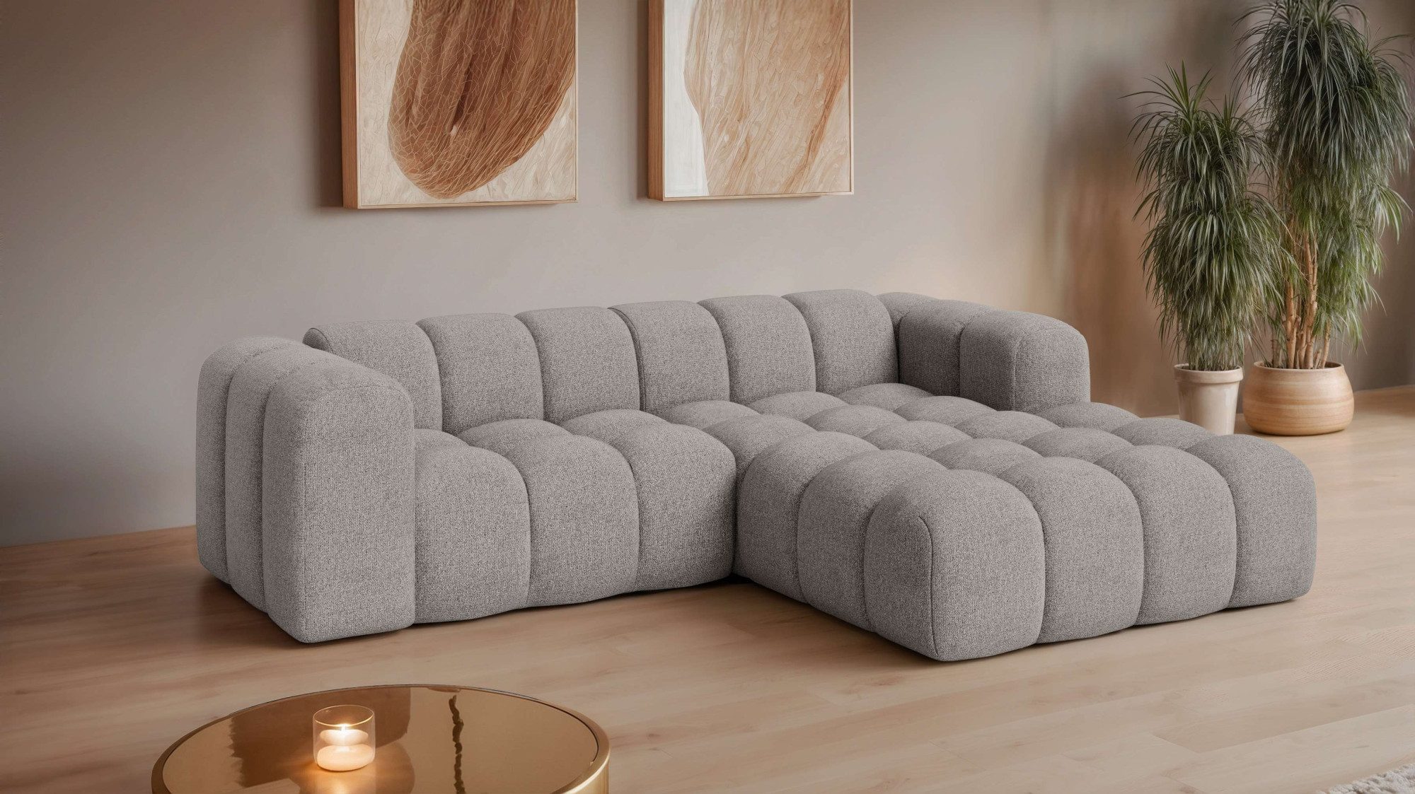 OTTO home Ecksofa KALLIE L-Form, 248 cm - OTTO. Verlässliche Qualität., Bubble Optik, moderne Steppung, hoher Sitzkomfort