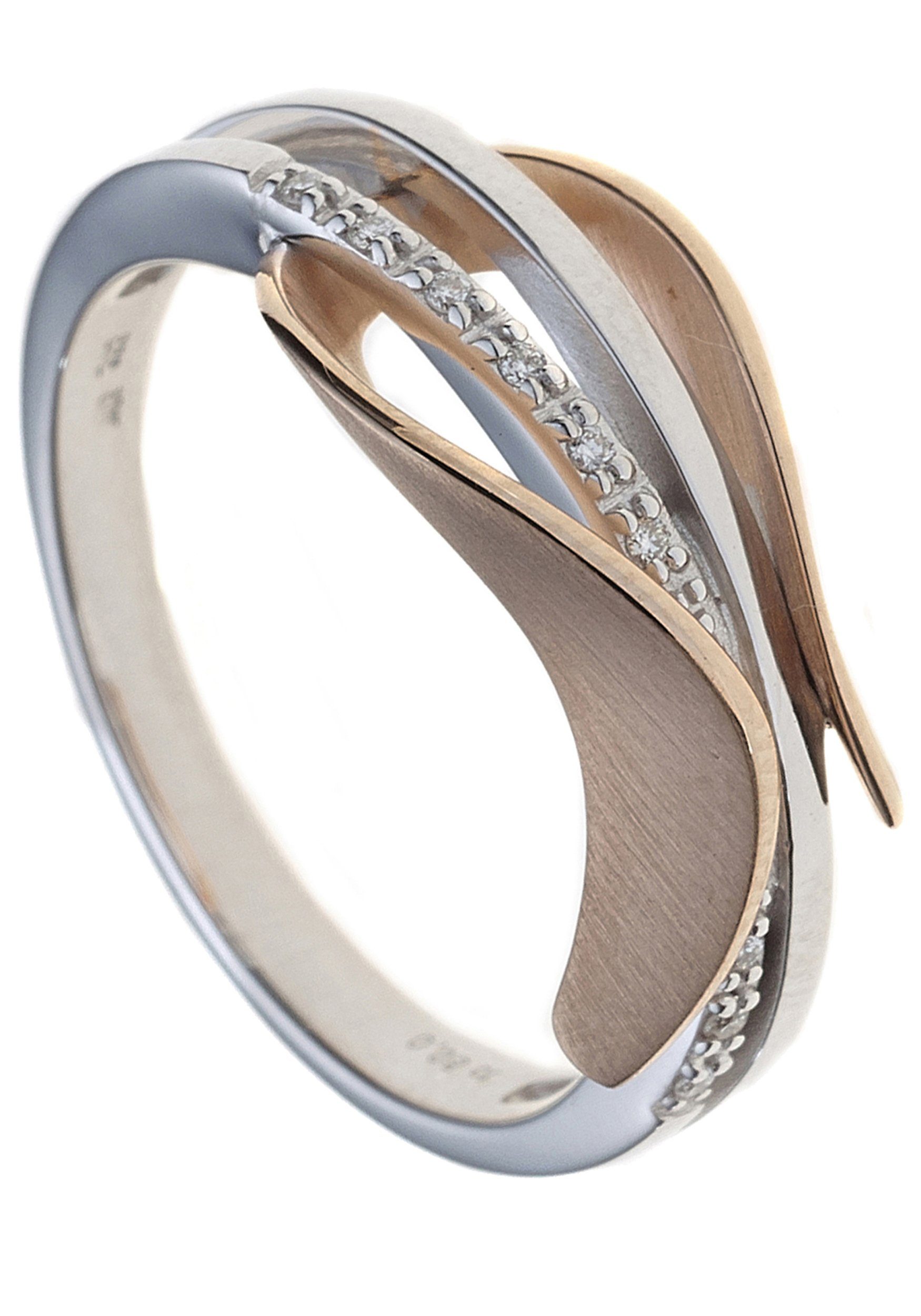 JOBO Diamantring Ring 585 mit bicolor Gold Diamanten, 9