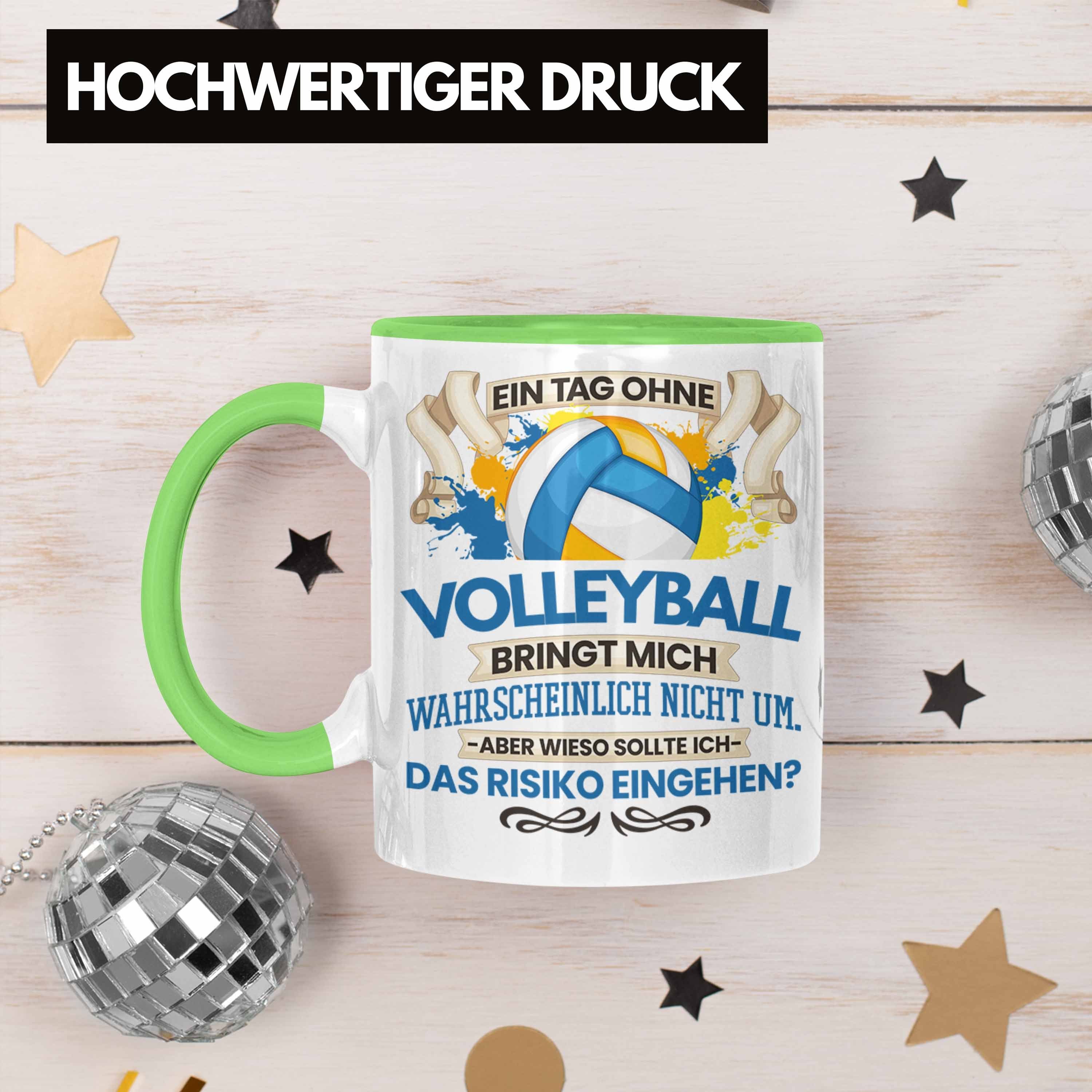 Geschenk Trendation Tasse - Volleyball-Trainer Spieler Volleyball Tasse Trendation Grün für