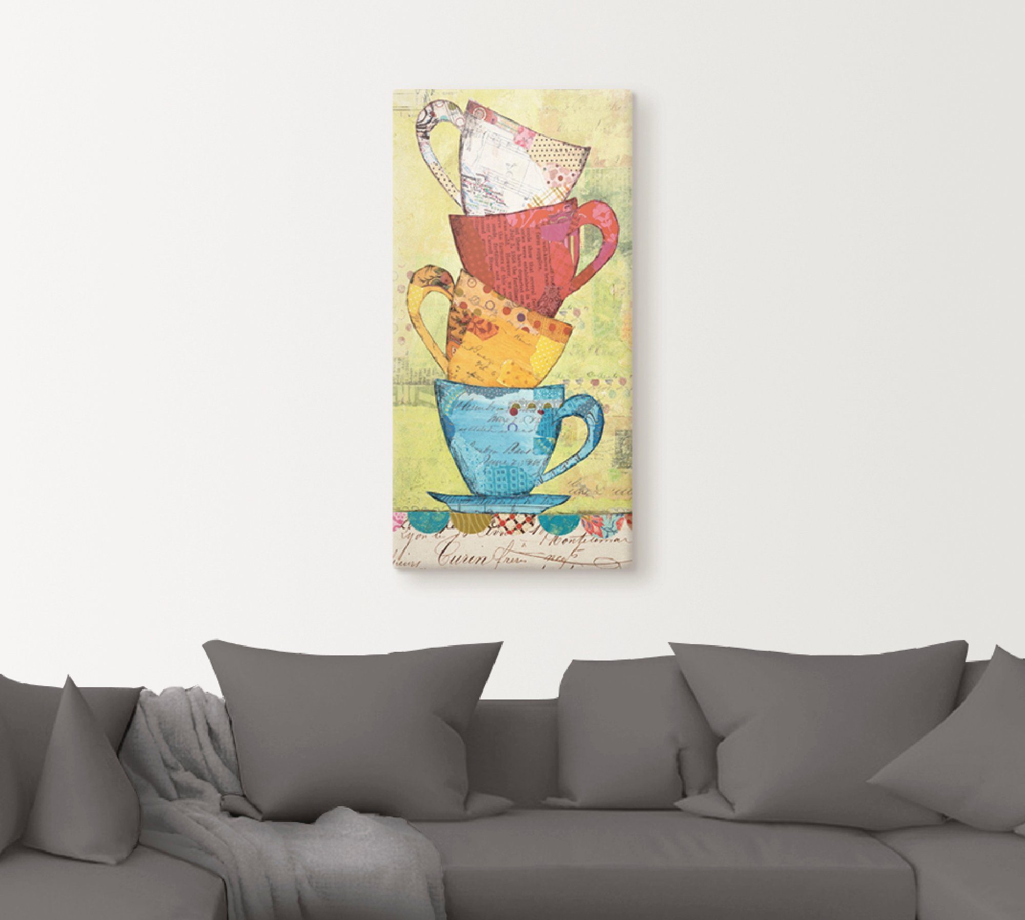 Artland Wandbild Komm zum Kaffee, Geschirr & Besteck (1 St), als Leinwandbi günstig online kaufen