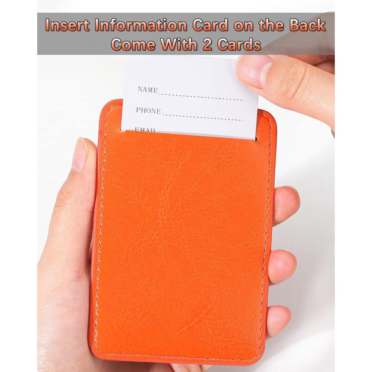 LuxusKollektion Gepäckanhänger 3 Stück Kofferanhänger PU Leder Adressschild Flugreise Orange