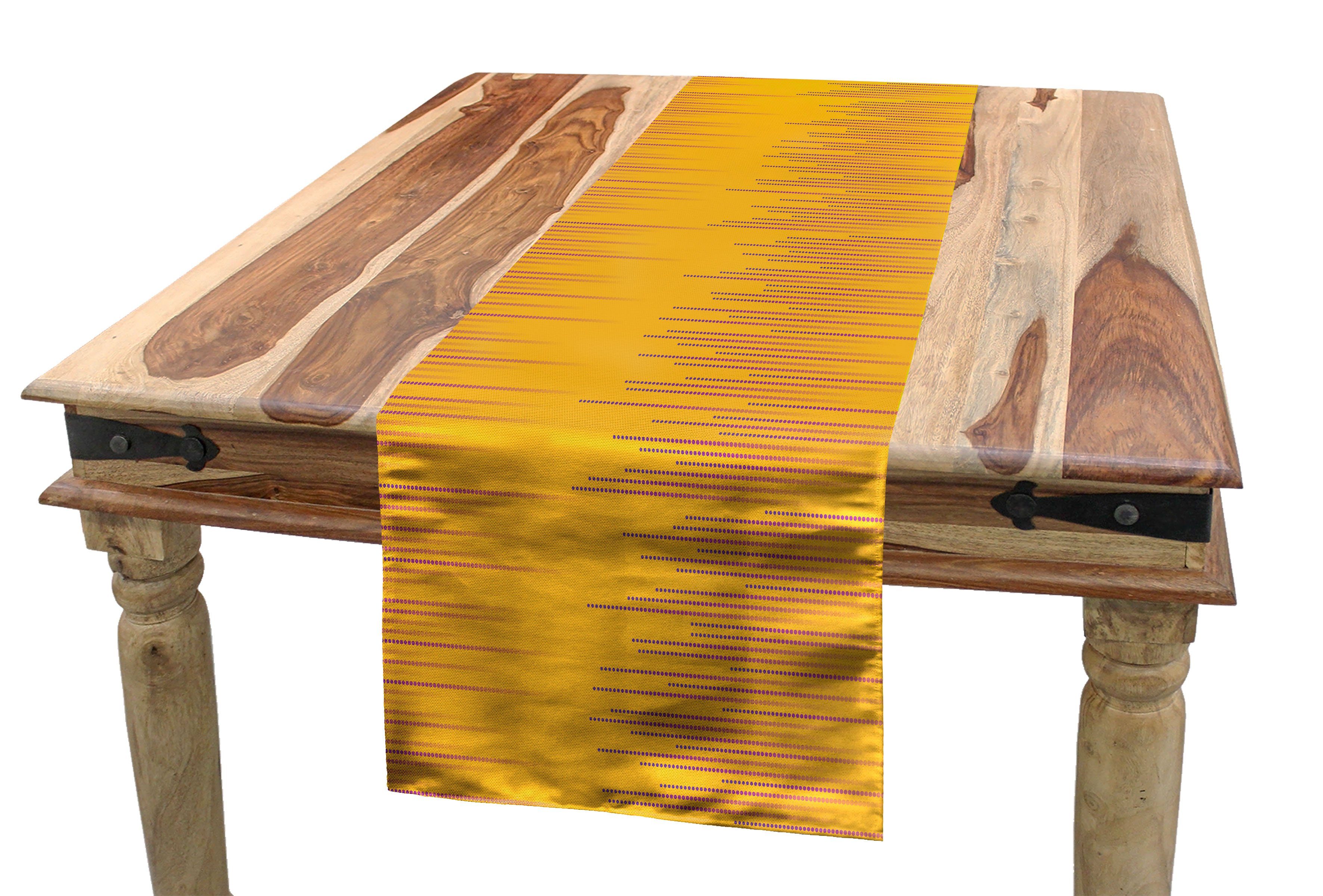 Tupfen Tischläufer Dekorativer Halbton-Stil Küche Tischläufer, Abakuhaus Abstrakt Rechteckiger Esszimmer