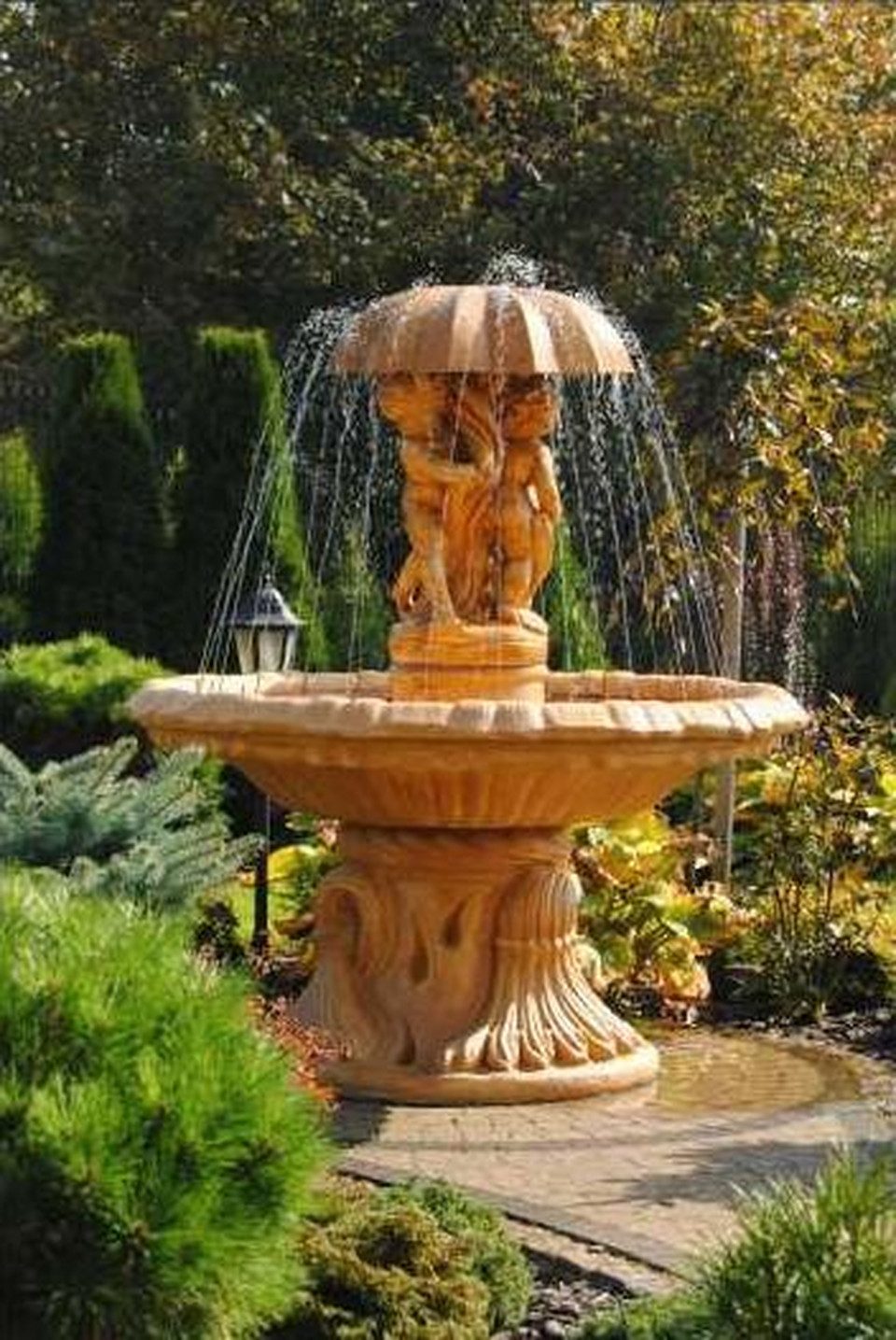 JVmoebel Gartenbrunnen Springbrunnen Garten Teich Brunnen Steinbrunnen Gartenbrunnen, Made in Europa