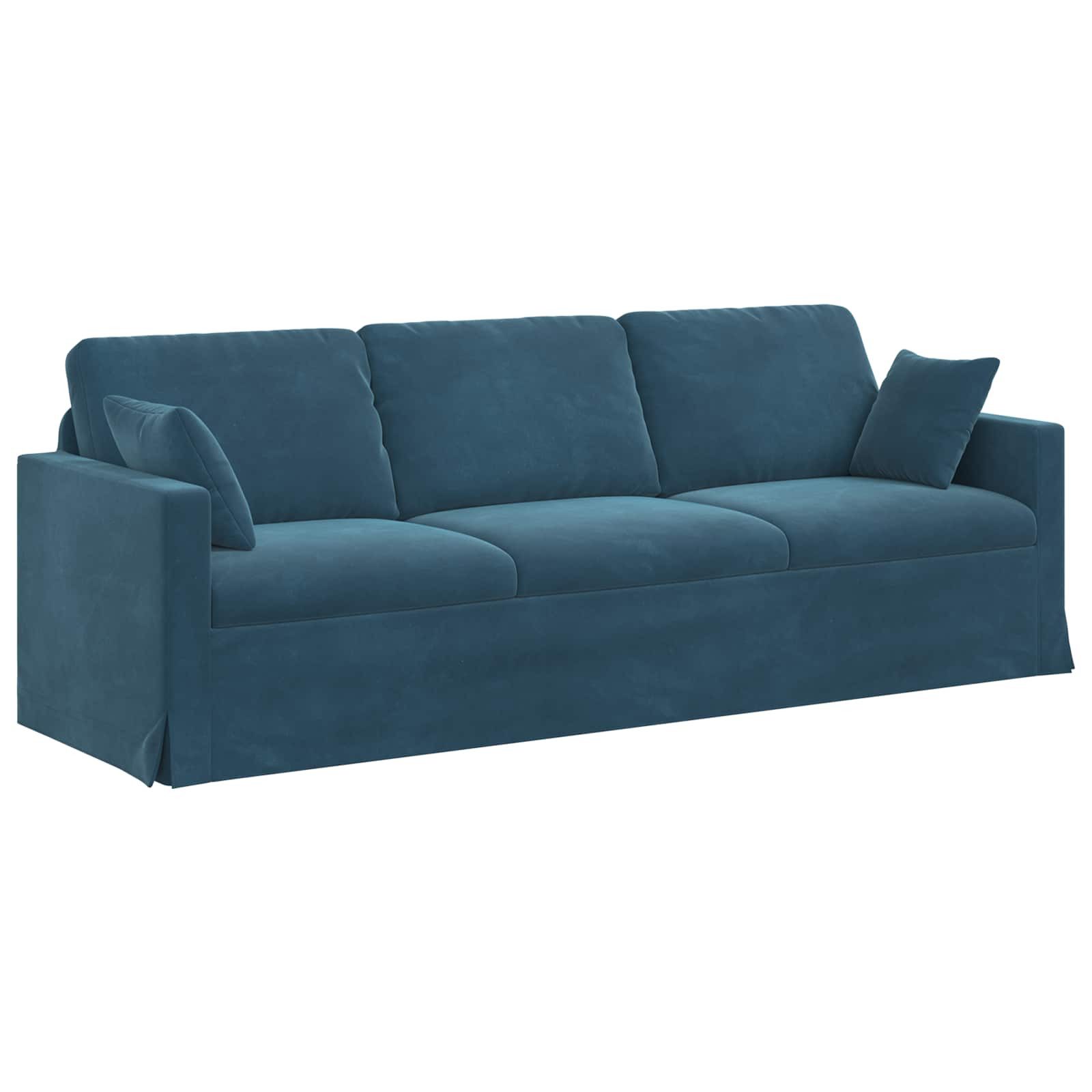 vidaXL Sofa Sofa Blau 228 x 78 x 80 cm Samt, 1 Teile