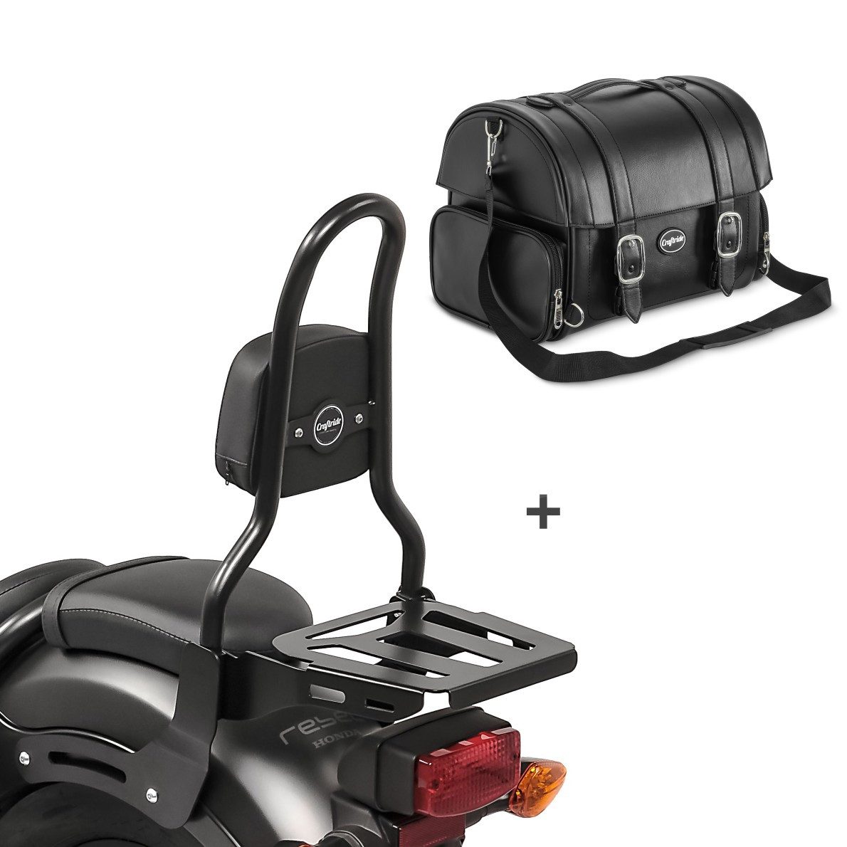 Craftride Reisetasche Sissybar M3 + Hecktasche FP für Kawasaki Vulcan S / Café 15-26 mit Gep