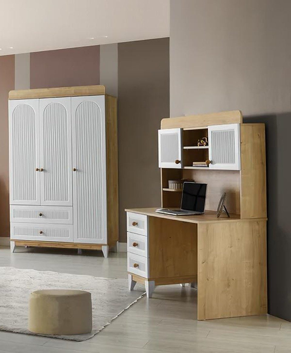 Jugendzimmer-Set Kleiderschrank und Schreibtisch für das Kinderzimmer
