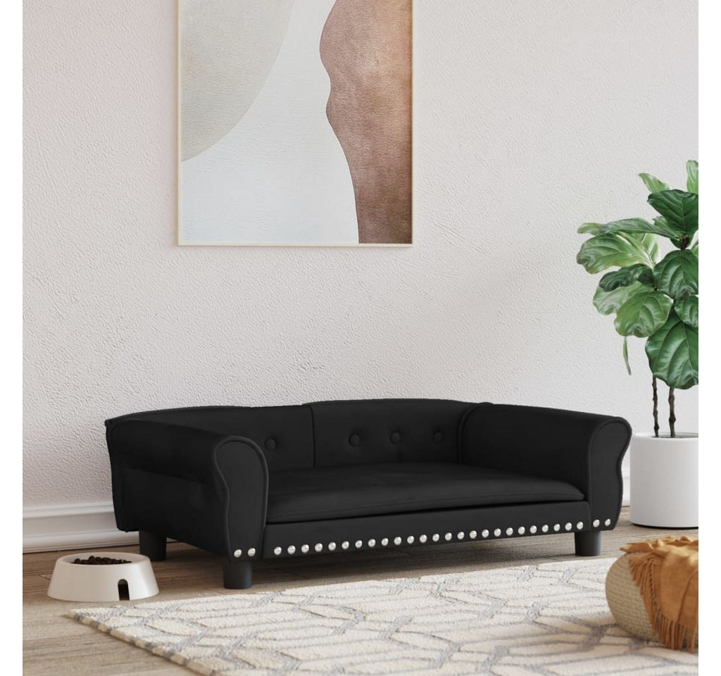 Thumbnail - vidaXL Tierbett, Hundebett Schwarz 95x55x30 cm Samt