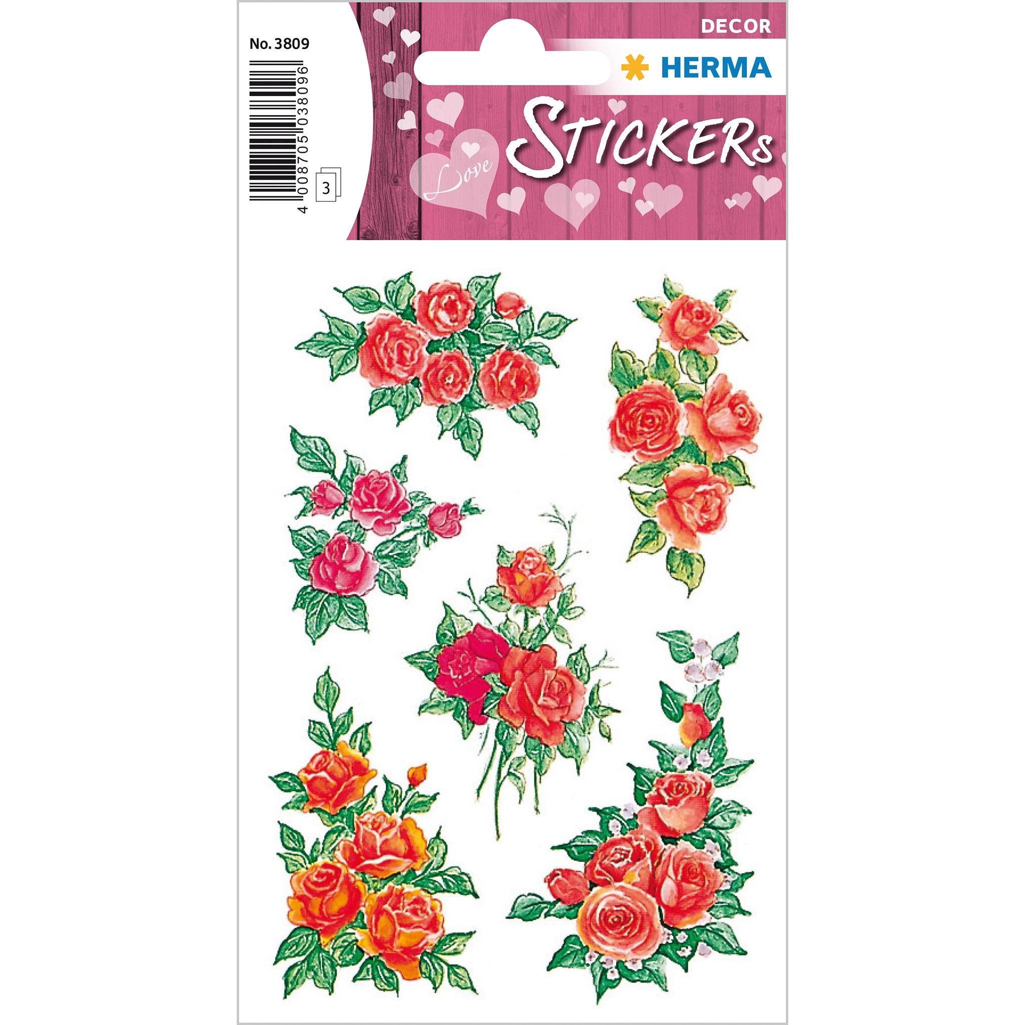 HERMA Sticker Herma Sticker DECOR Blumen Rosenbouquets 3 Bl