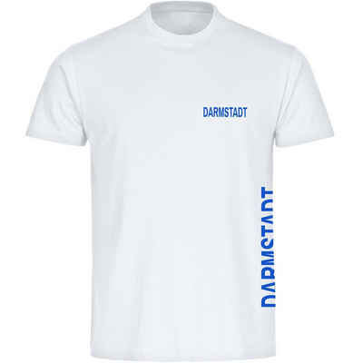 multifanshop T-Shirt Herren Darmstadt - Brust & Seite - Männer