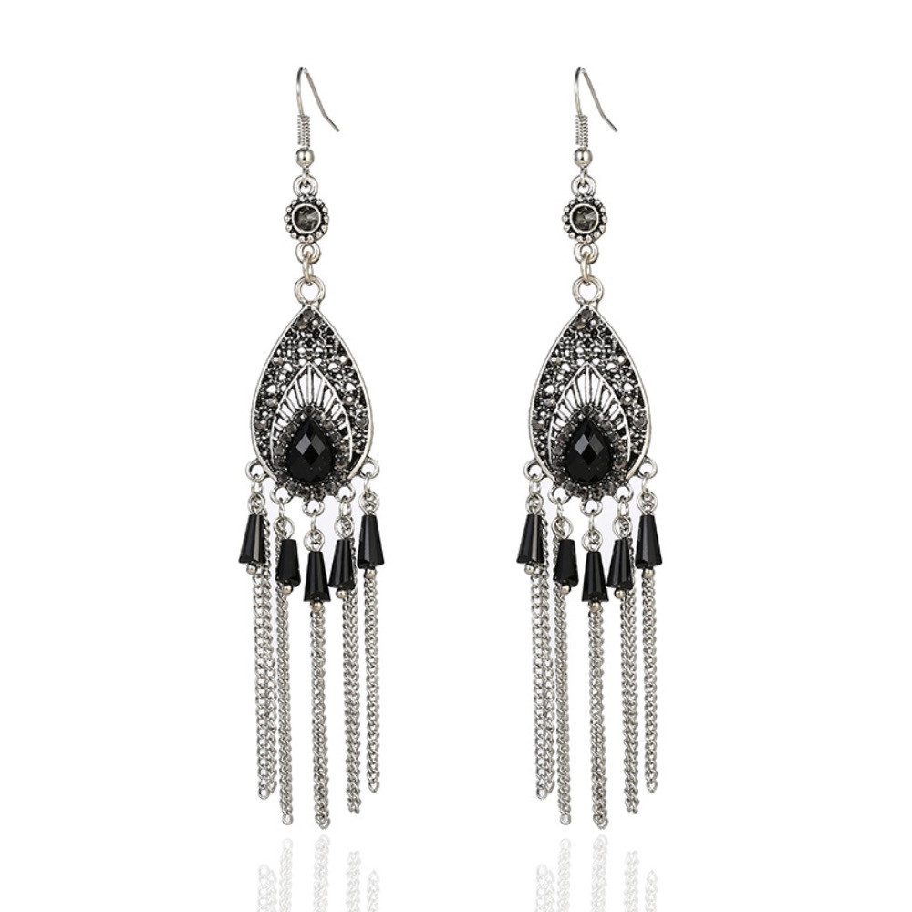 The Beauty House Ohrring-Set Vintage Boho Damen Ohrringe – Ethno Schmuck mit Edelstein Anhänger