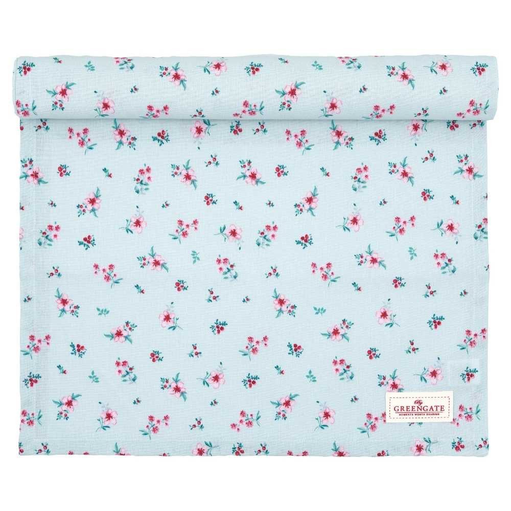 Greengate Tischläufer Greengate Tischläufer SILA PALE BLUE Blau mit Blümchen
