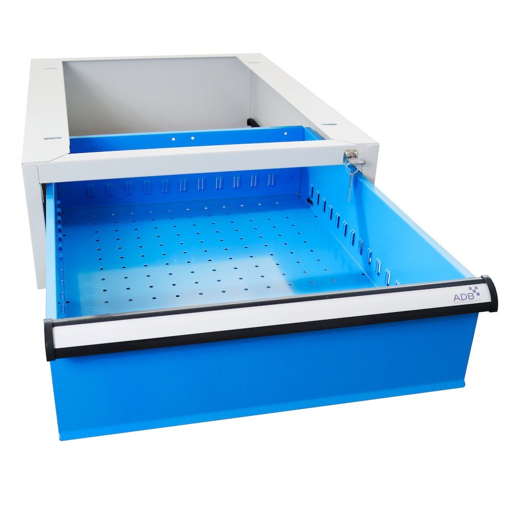 PROREGAL® Werkbank Rhino, HxBxT für Werkbank Einzelschublade 20x54x70cm, Grau/Blau Lichtblau
