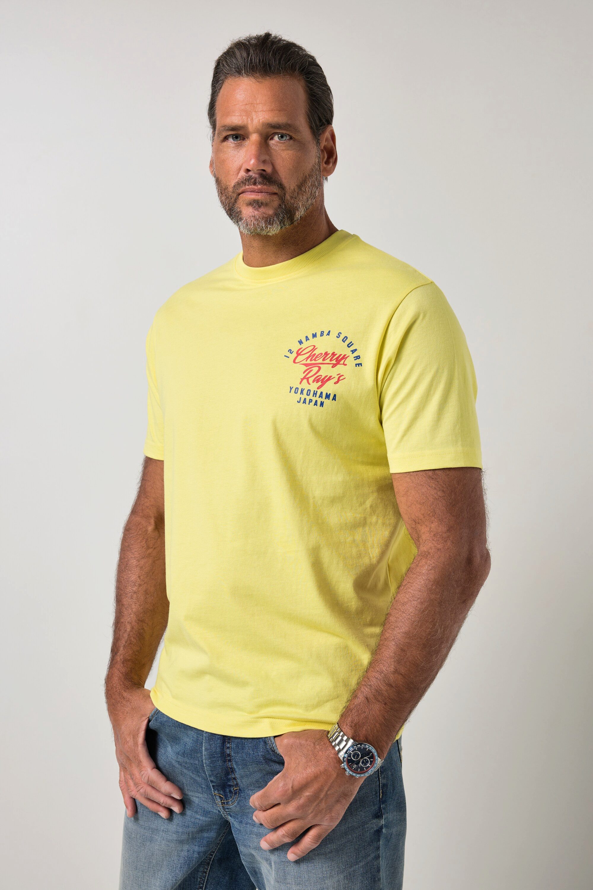 JP1880 T-Shirt T-Shirt Halbarm Brustprint bis 8 XL