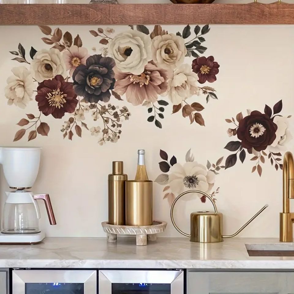 Montegoni Wandsticker Elegante Blumen Wandaufkleber – Selbstklebend für Wohnzimmer (einzel, 1x Eleganter Blumen-Wandaufkleber), Selbstklebend, glänzende Oberflä – Bild 5 von 5