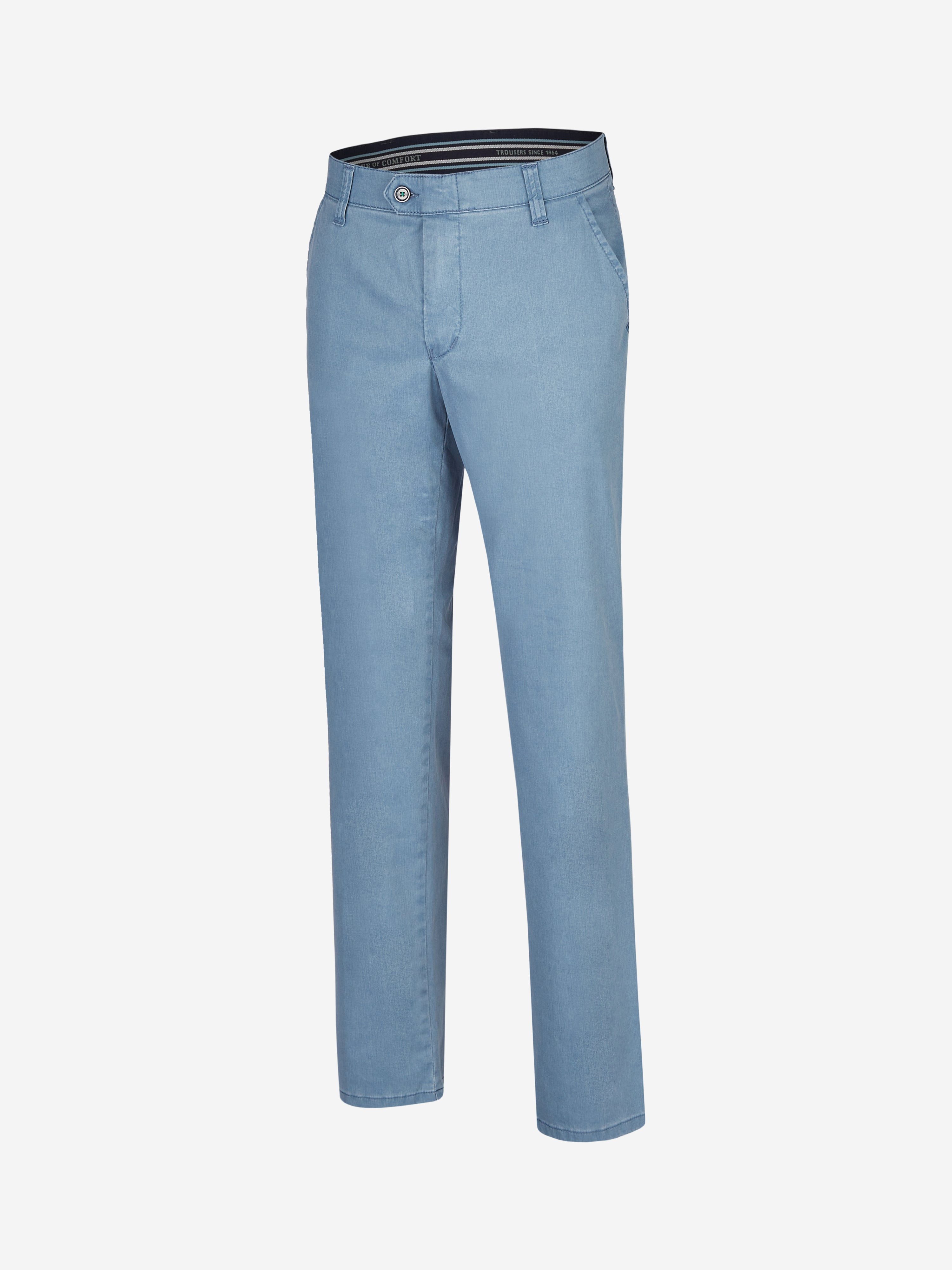 Club of Comfort Chinohose Chino/Flat Front Hose DENVER 7901 - mittelblau - Herrenhose - 50 ["Chino als einfach gestylte Hosenform, die die Balance zwischen