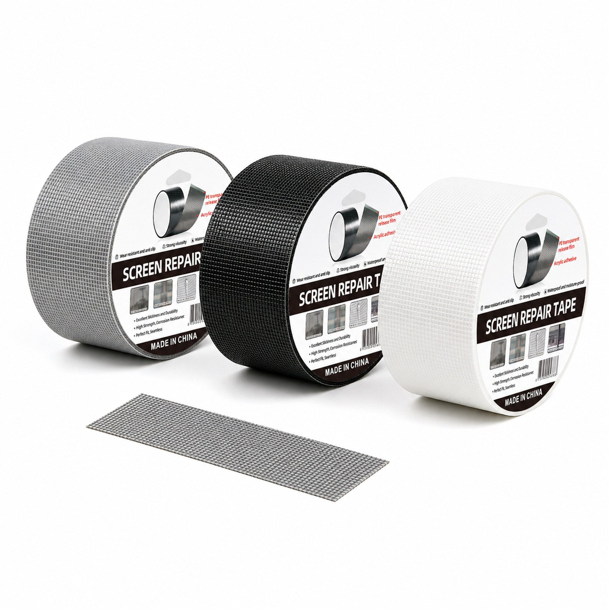 JASLIFE Fliegengitter-Gewebe Reparaturband 5 cm x 2 m selbstklebend für Fenster & Türen, (Einzelartikel, 1 Rolle Reparaturband), selbstklebend, zuschneidbar, wa – Bild 2 von 5