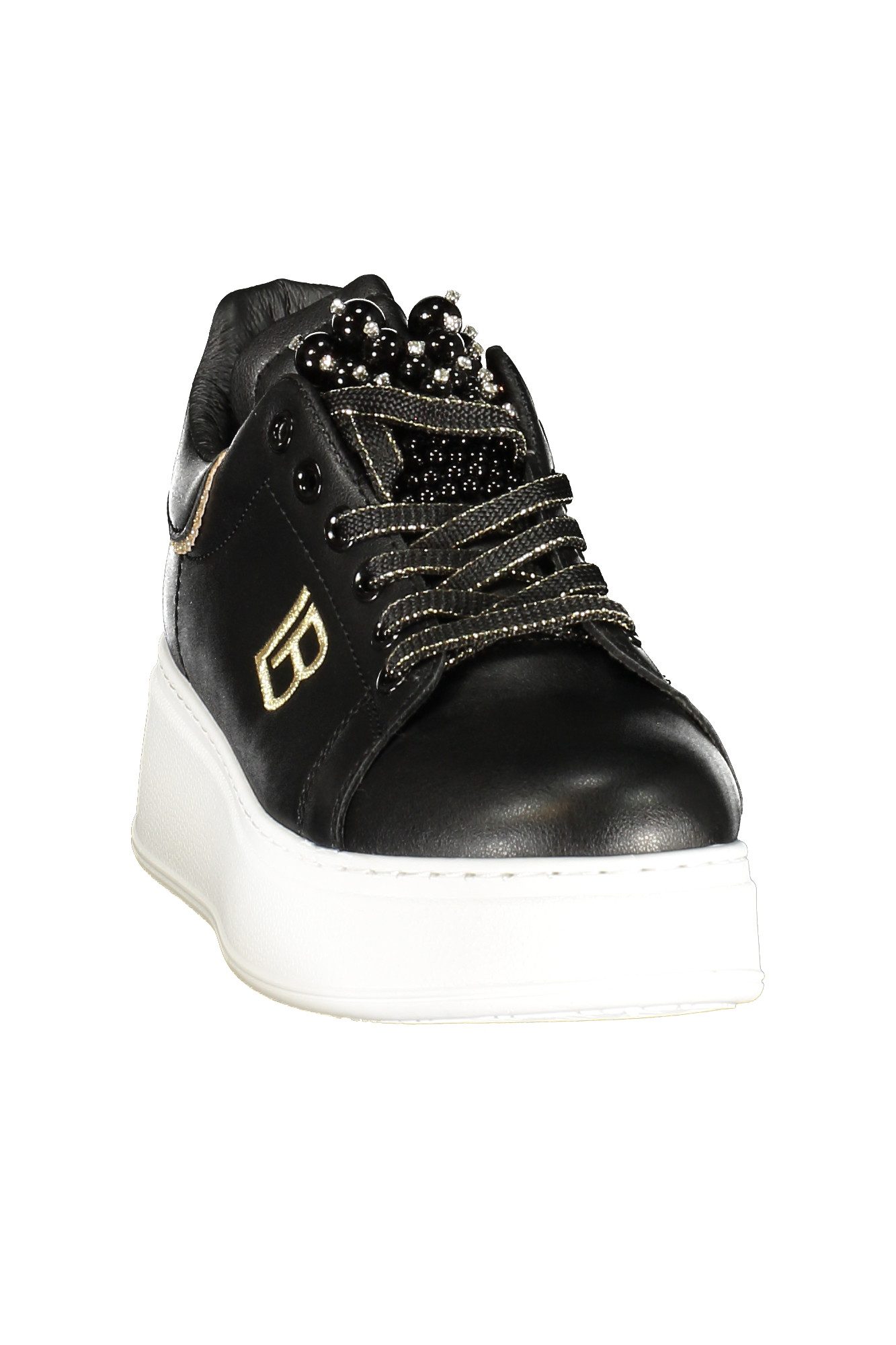 Laura Biagiotti Sneaker Elegante Damensneaker in Schwarz mit Perlen und