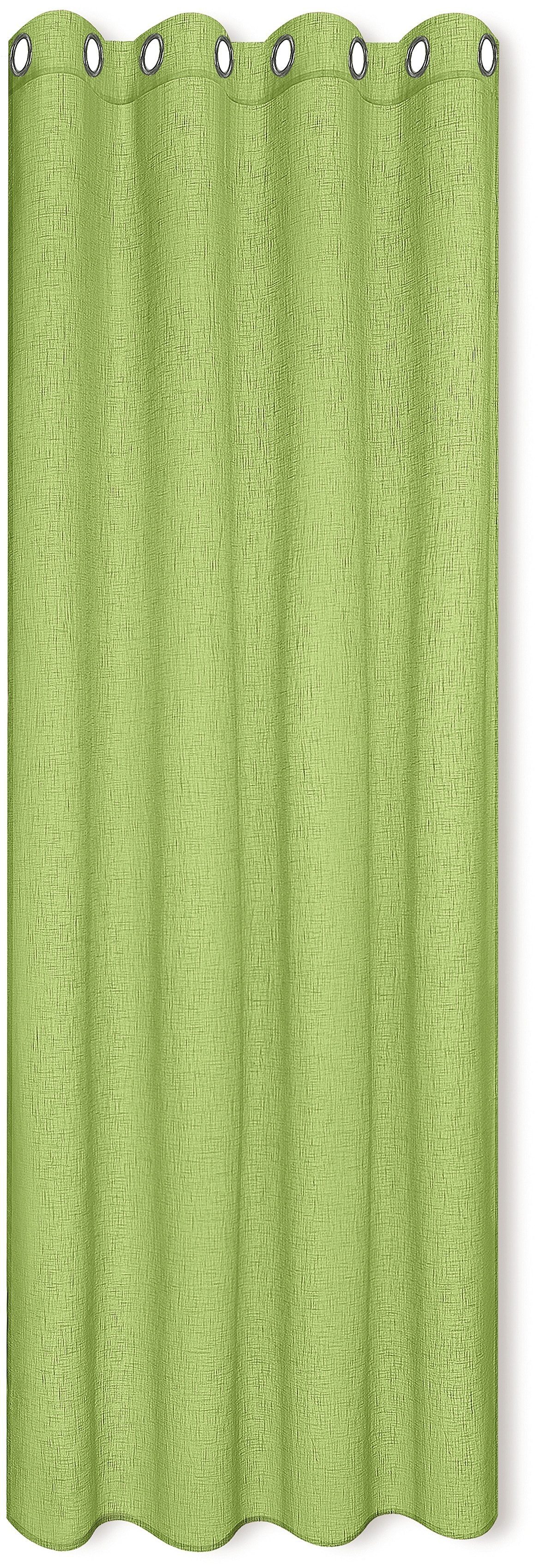 Vorhang MIRANDA, Happy Home, Ösen (1 St), halbtransparent, HxB: 235x140, halbtransparent grün