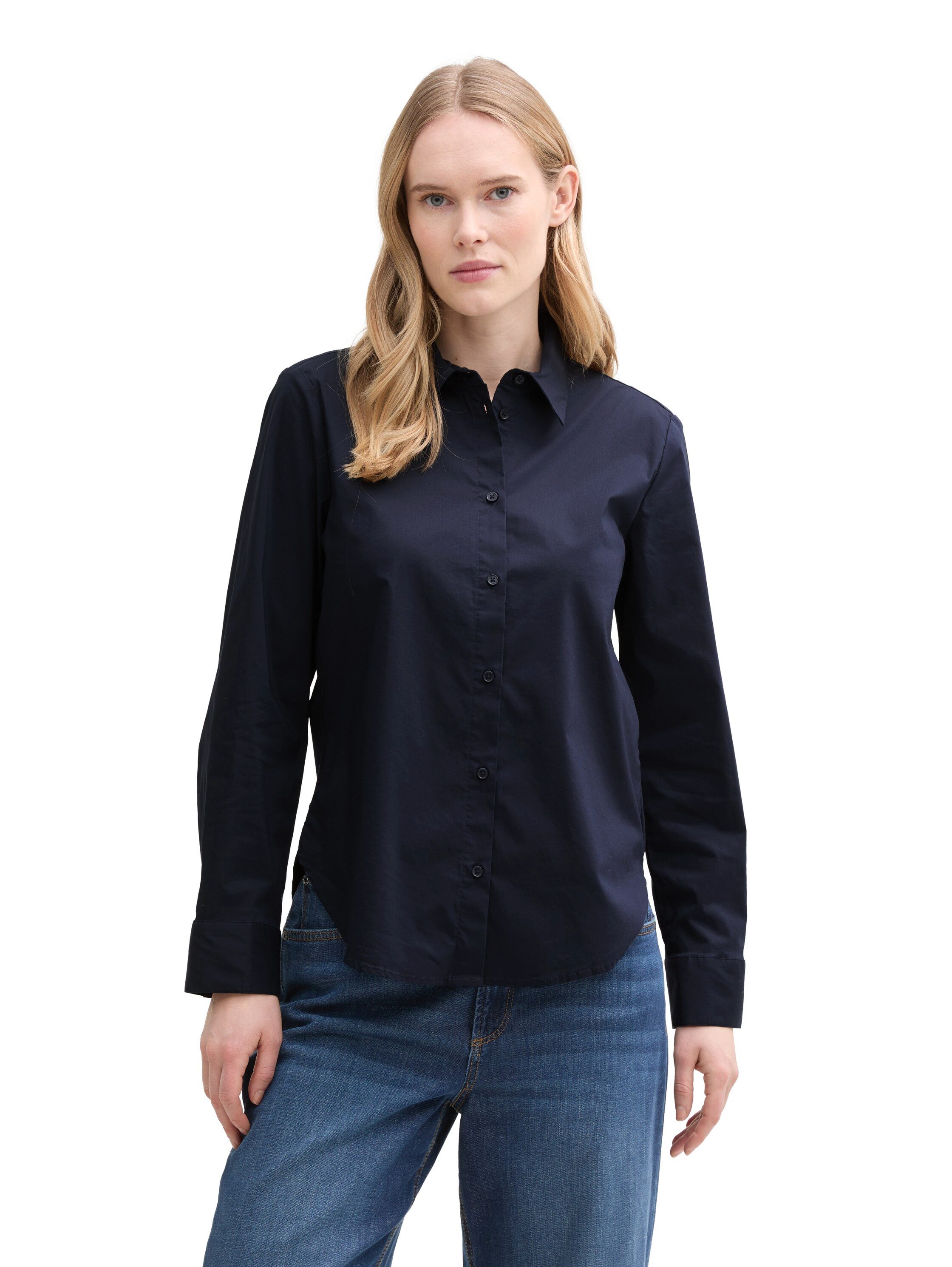 Langarmbluse Popeline Hemdbluse