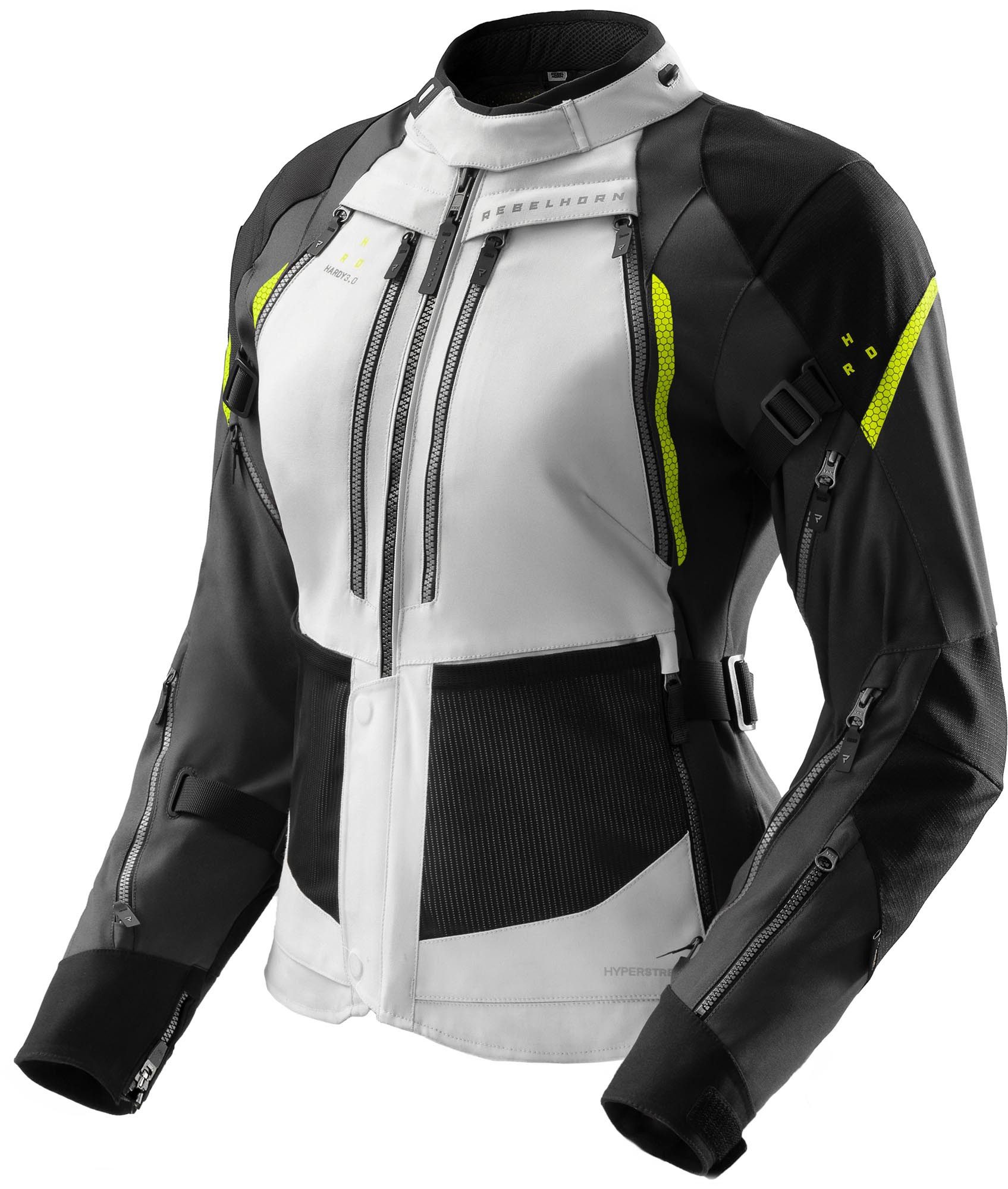 Rebelhorn Motorradjacke Hardy 3.0 wasserdichte Damen Motorrad Textiljacke Rückenprotektor enthalten,Verbindungsreißverschluss,Ellenbogenpro