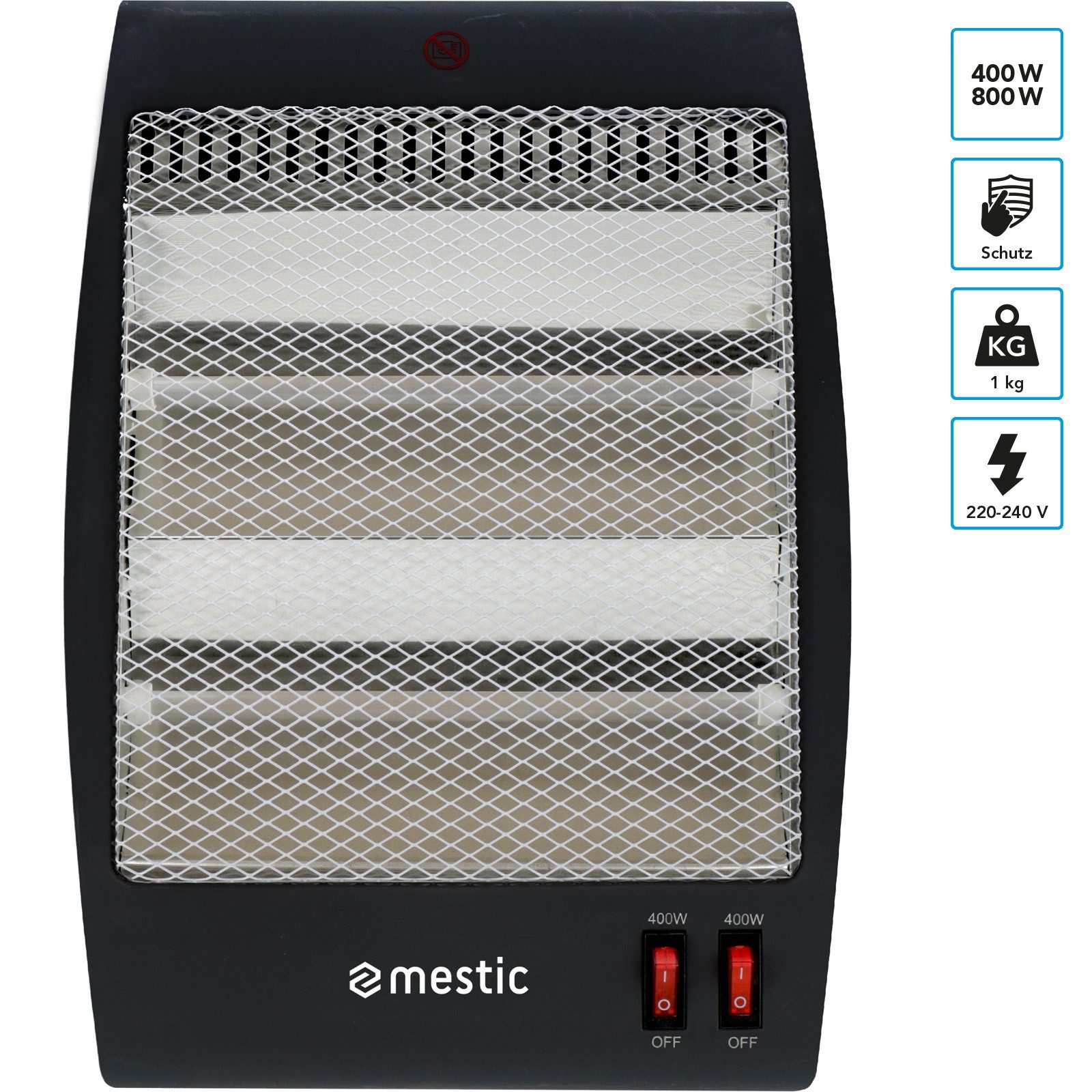 Mestic Heizlüfter Quarz Heizstrahler MQK-200 Camping günstig online kaufen