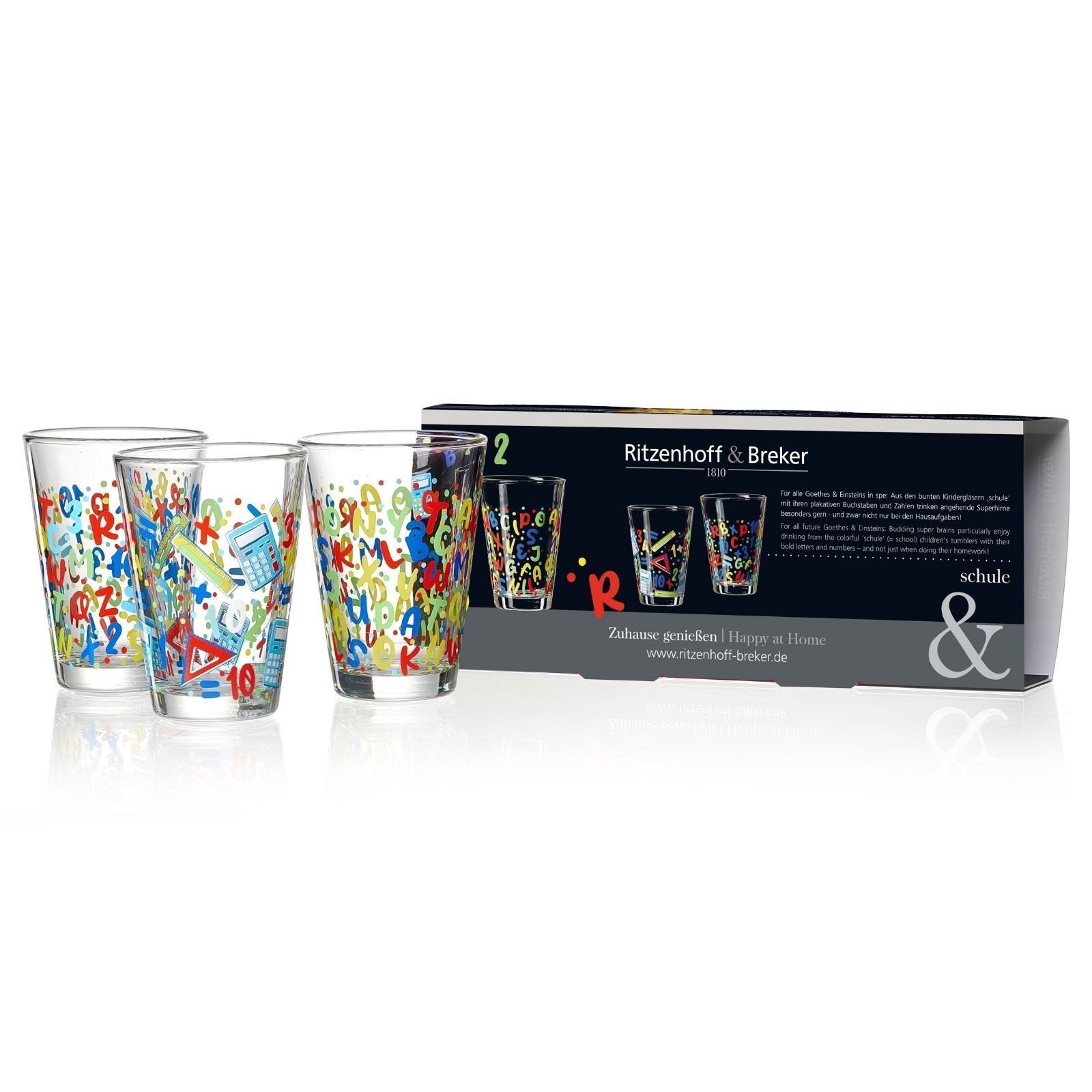 Ritzenhoff & Breker Kinderbecher Dino Kindergläser 200 ml 24er Set, 24-tlg., Glas