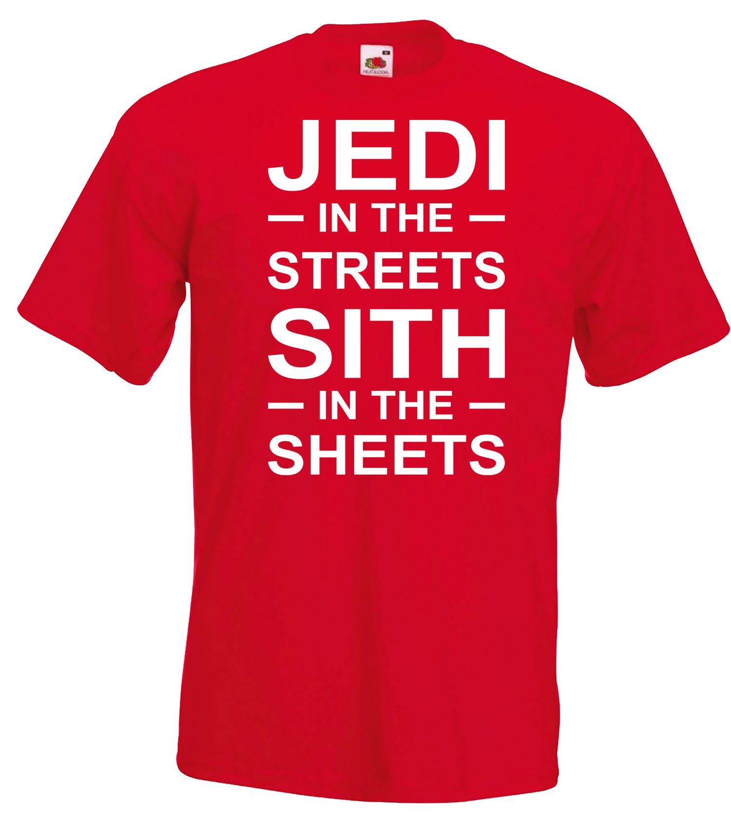 Youth Designz T-Shirt trendigem the Jedi Frontprint Streets mit Herren Shirt Rot in Serien