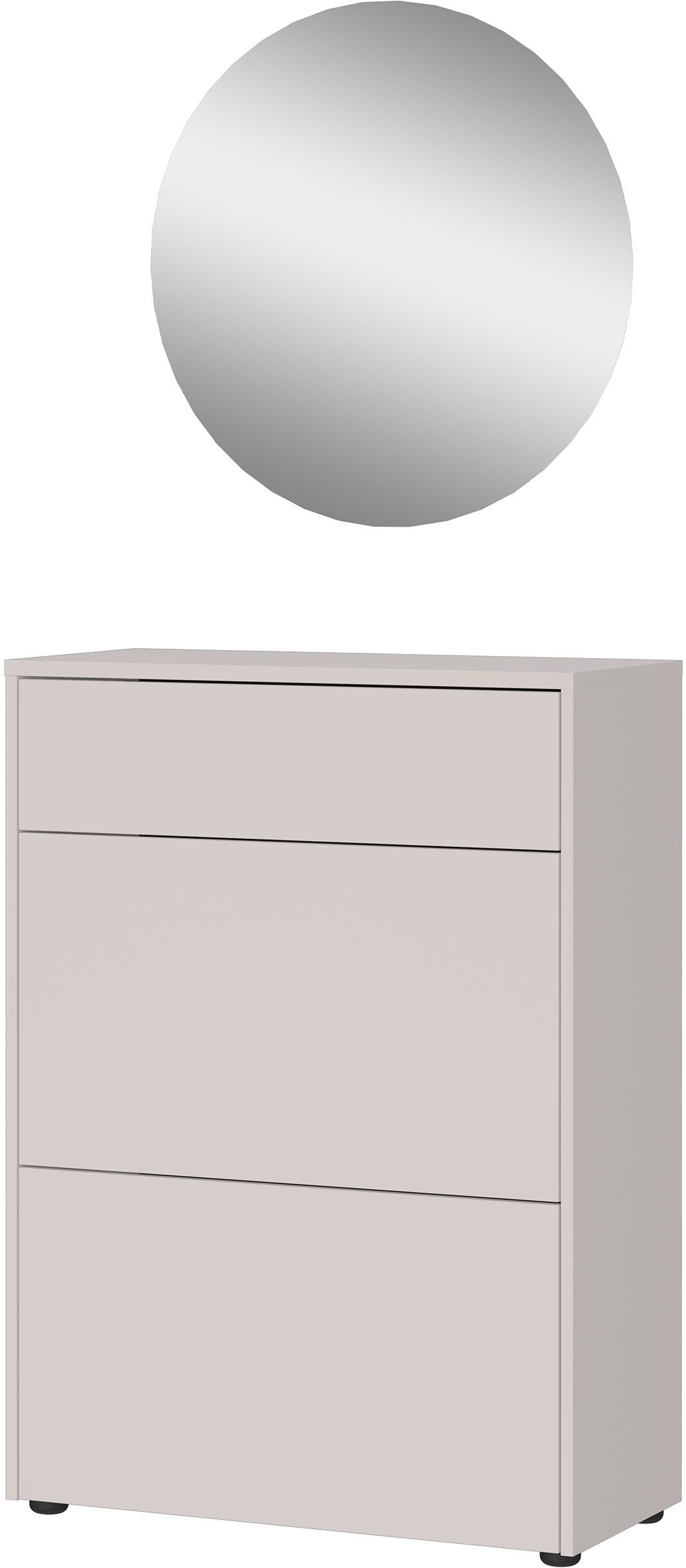 GERMANIA Garderoben-Set GW-Binetto, (2-St), mehrteiliges Set mit Schuhschrank und rundem Spiegel