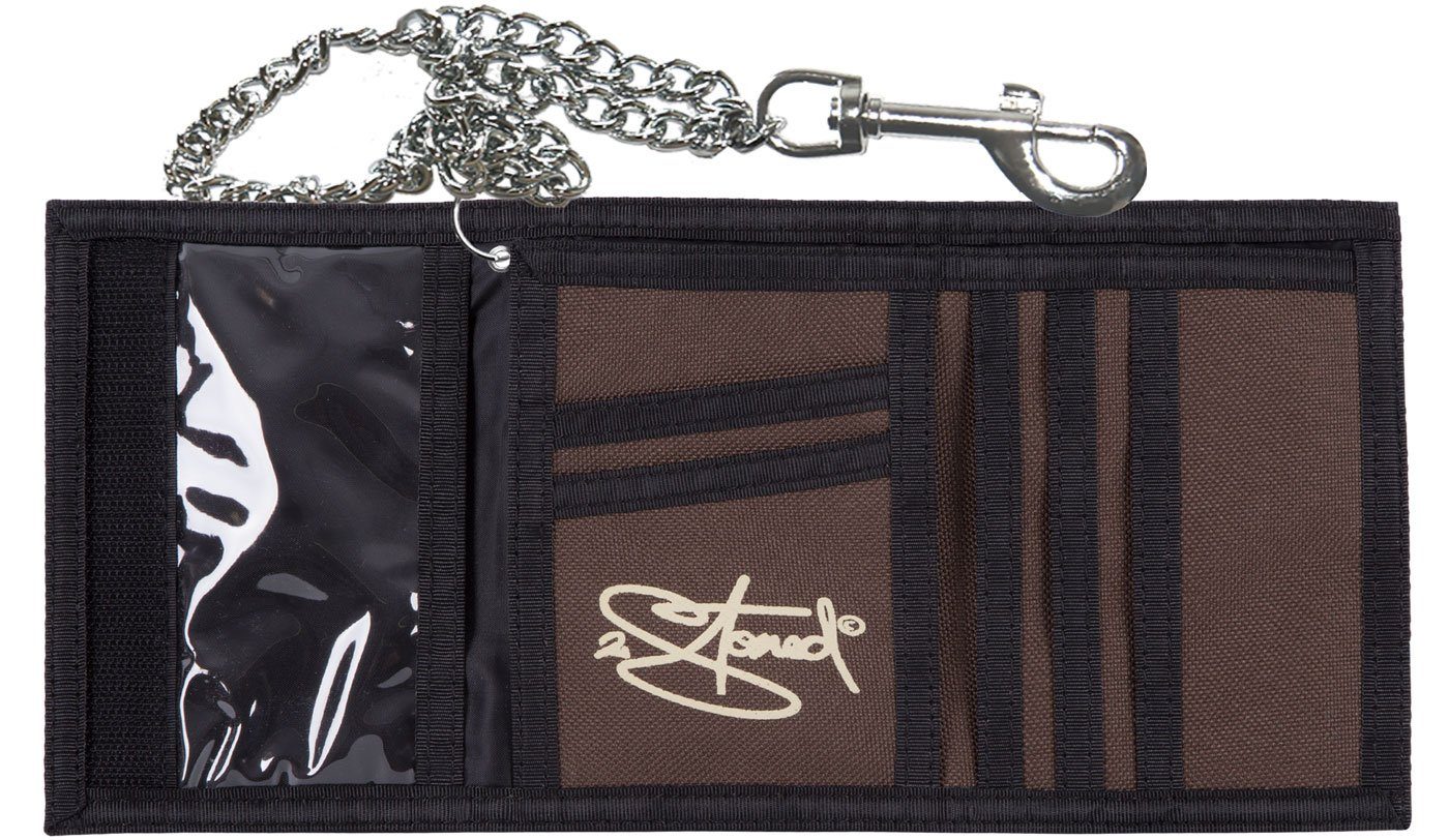 2Stoned Geldbörse Wallet Classic mit Kette und Klettverschluß für Erwachsene u. Kinder, verchromte Kette mit Karabiner – Bild 3 von 4