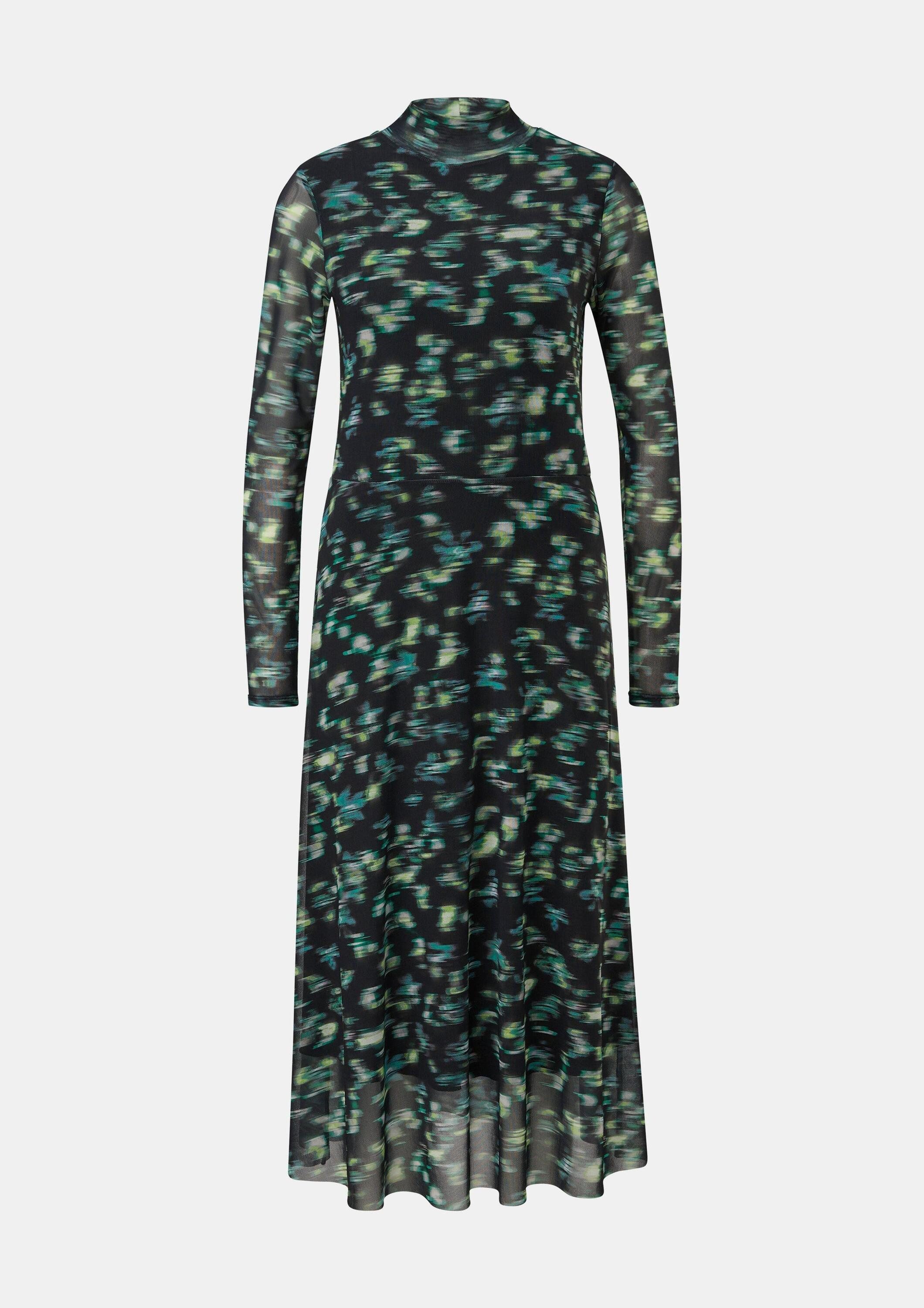 comma Midikleid Kleid Meshkleid mit Stehkragen