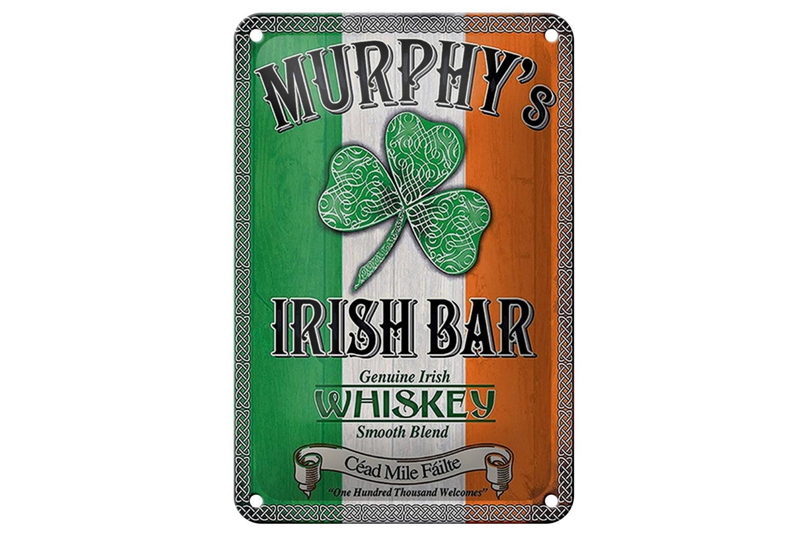 Metallschild Alkohol 12x18cm Murphy´s Irish Bar Whiskey