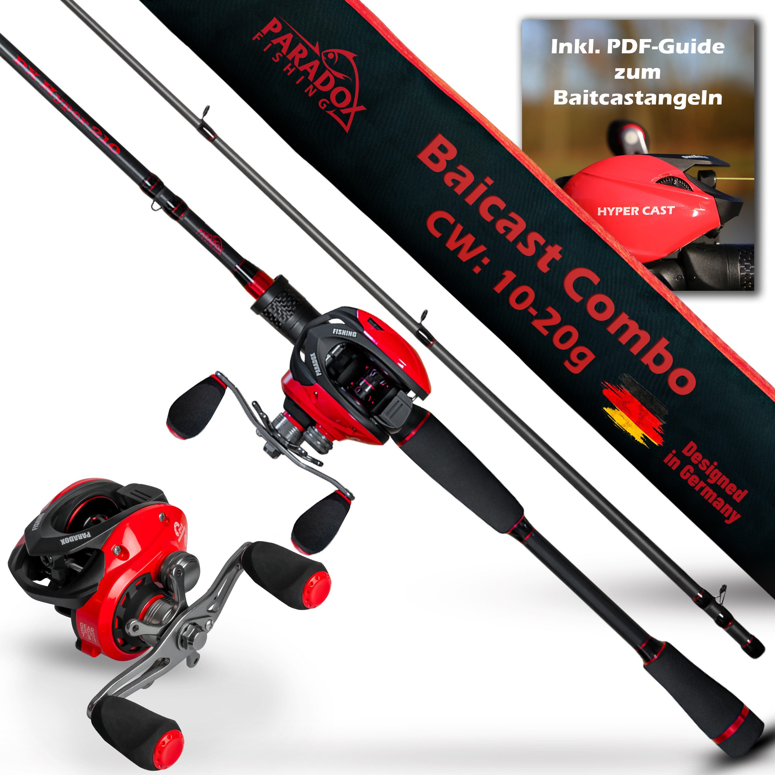 Baitcasterrute PX Hyper + Hyper Cast Rolle