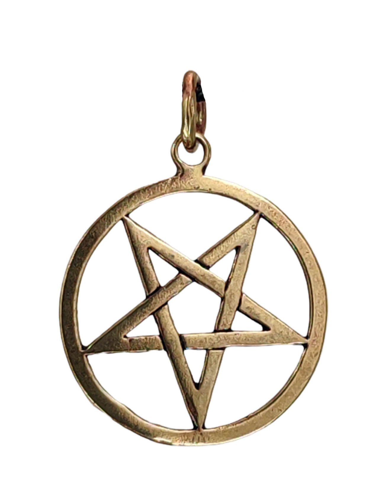 Kettenanhänger of Drudenfuß Pentagramm Leather Satan Magie Bronze Kiss schwarze Anhänger Teufel Pentacle