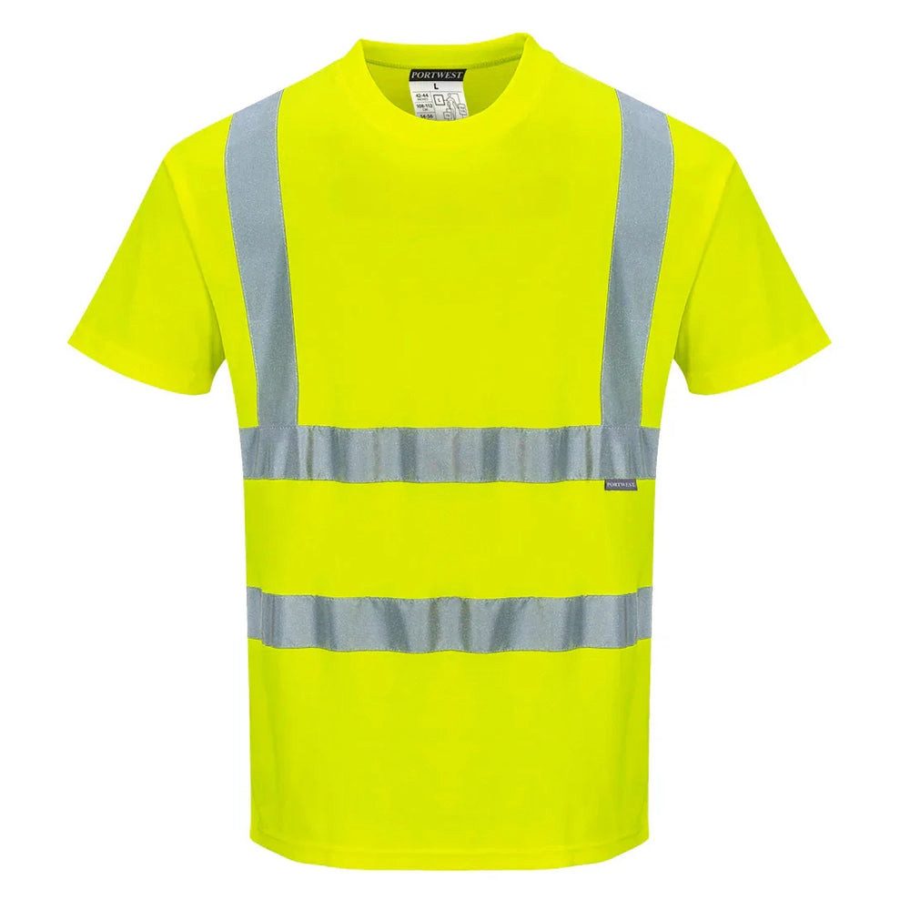 T-Shirt Portwest Warnschutz-Kurzarmshirt Baumwolle S170