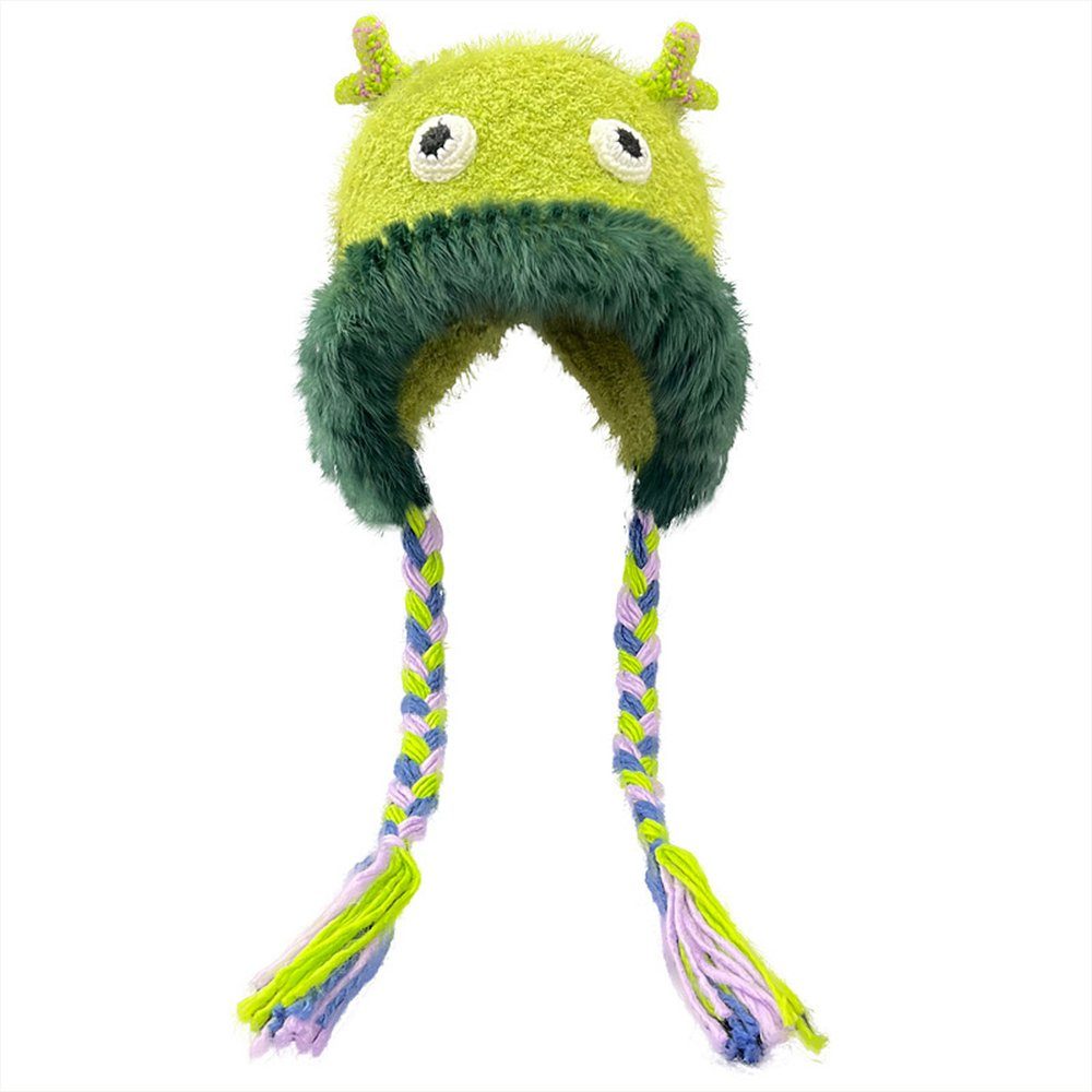 Grün Für Plüschmütze Uschanka-Mütze KINOMI Jungen Kunstpelz Mädchen, mit weich, Ohrenklappen warm, Sternenmütze,